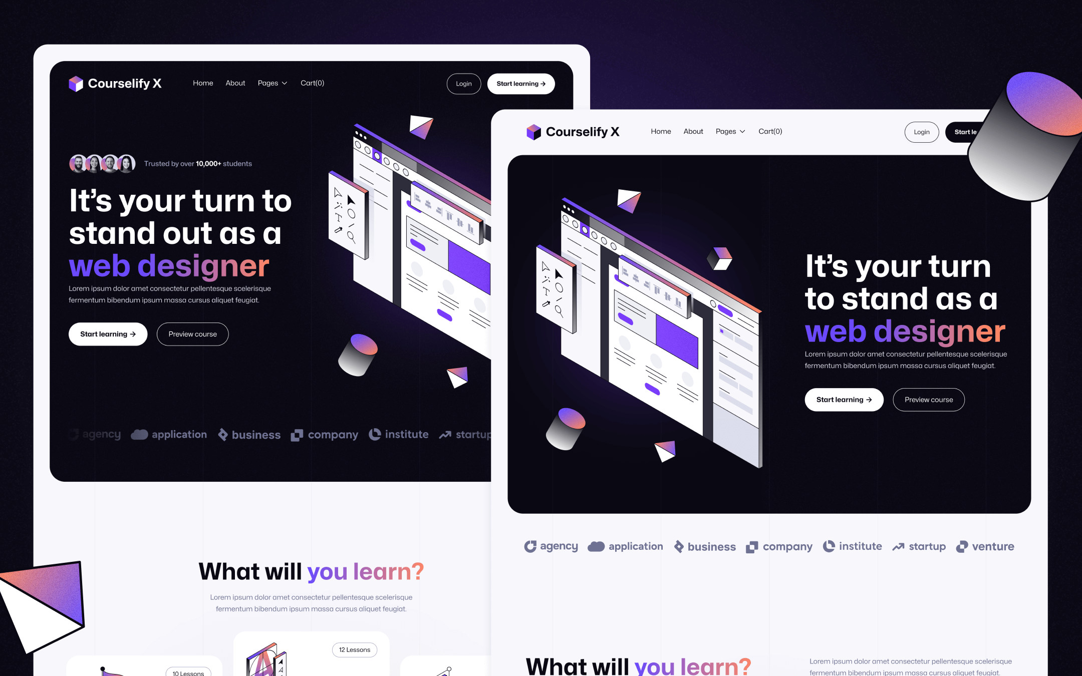 Courselify X Template para Webflow