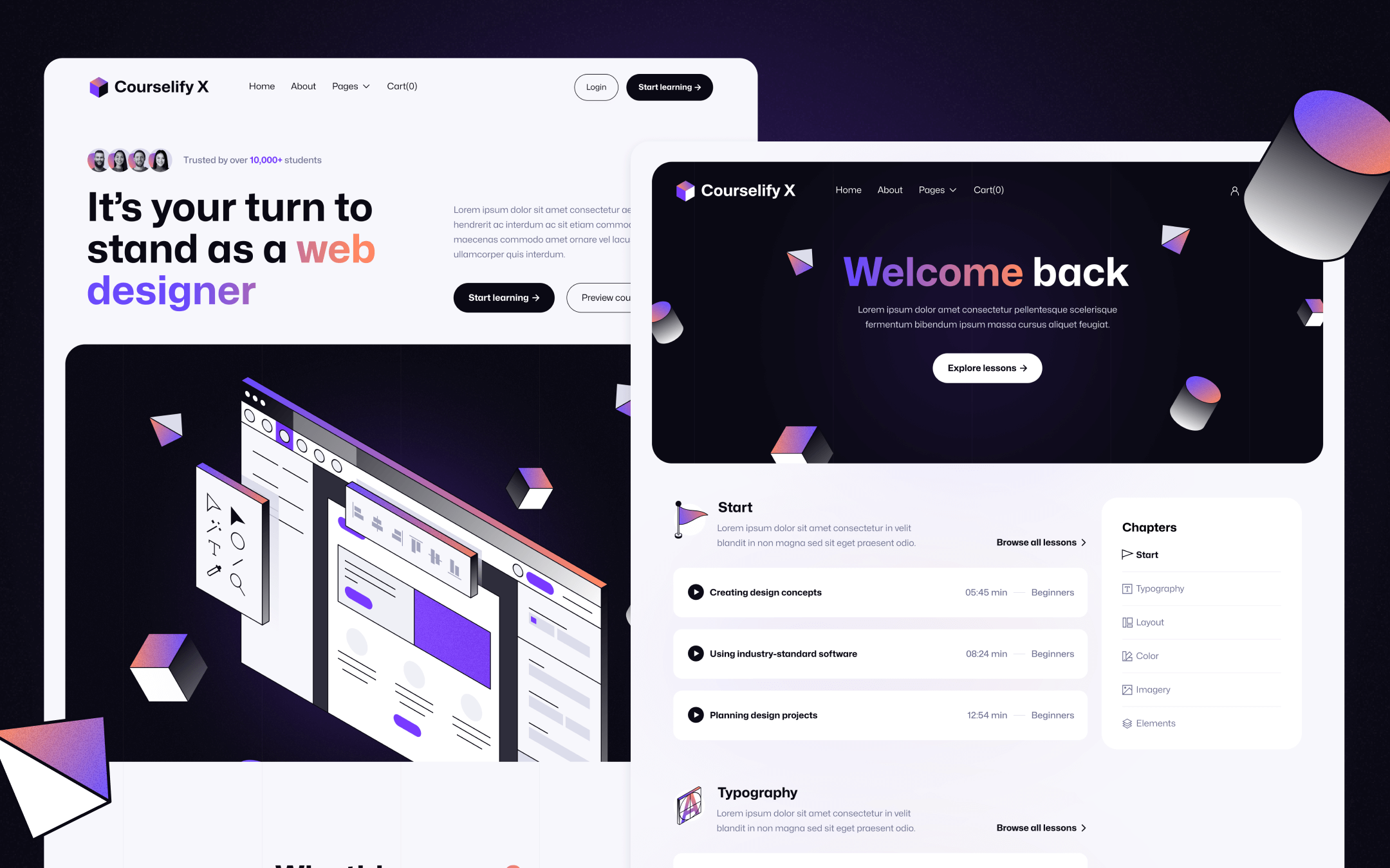 Courselify X Template para Webflow