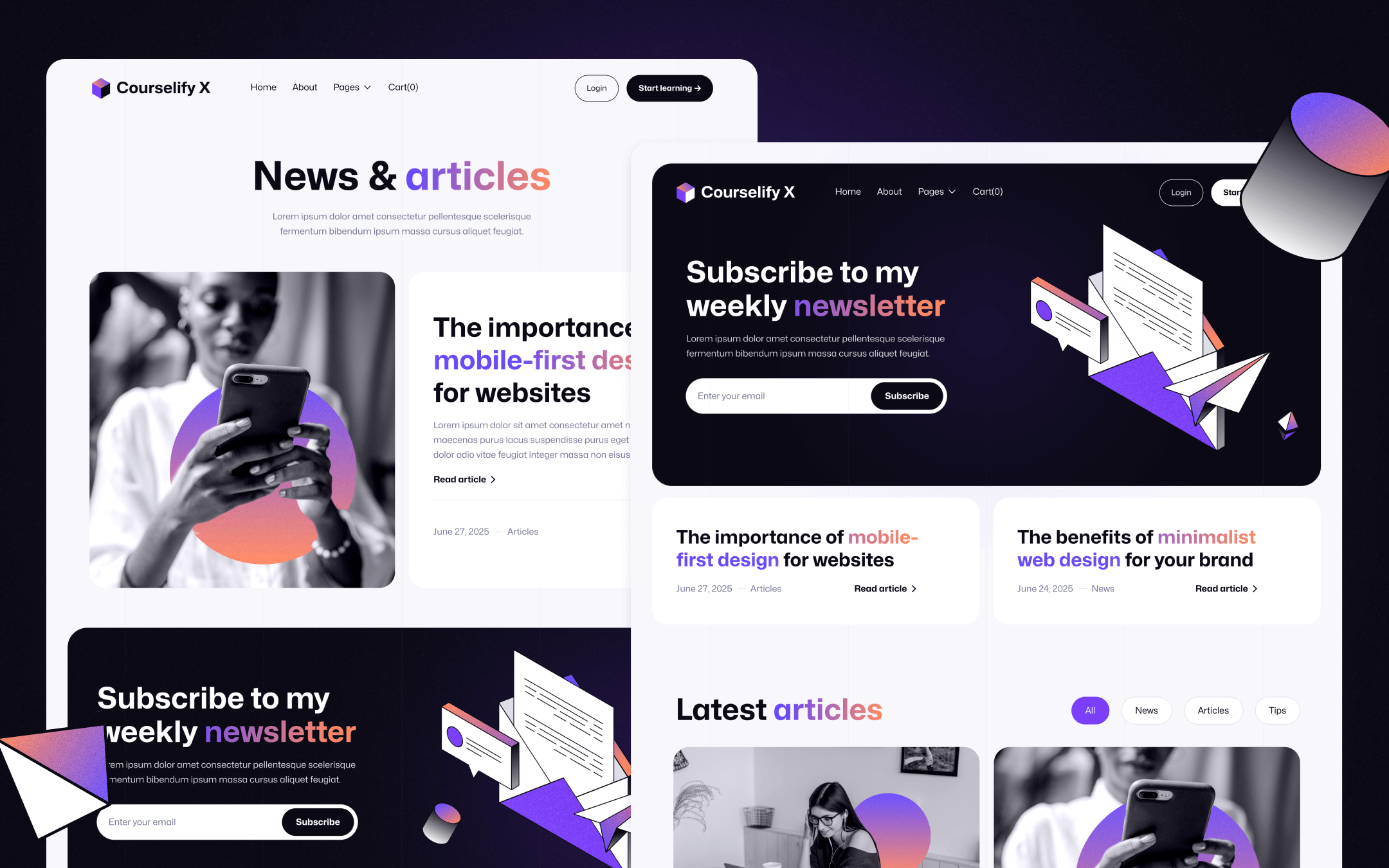 Courselify X Template para Webflow