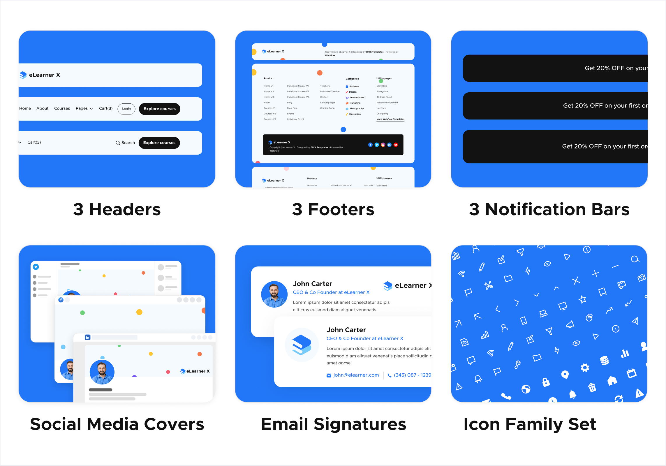 eLearner X - eLearning Webflow Template Benefits