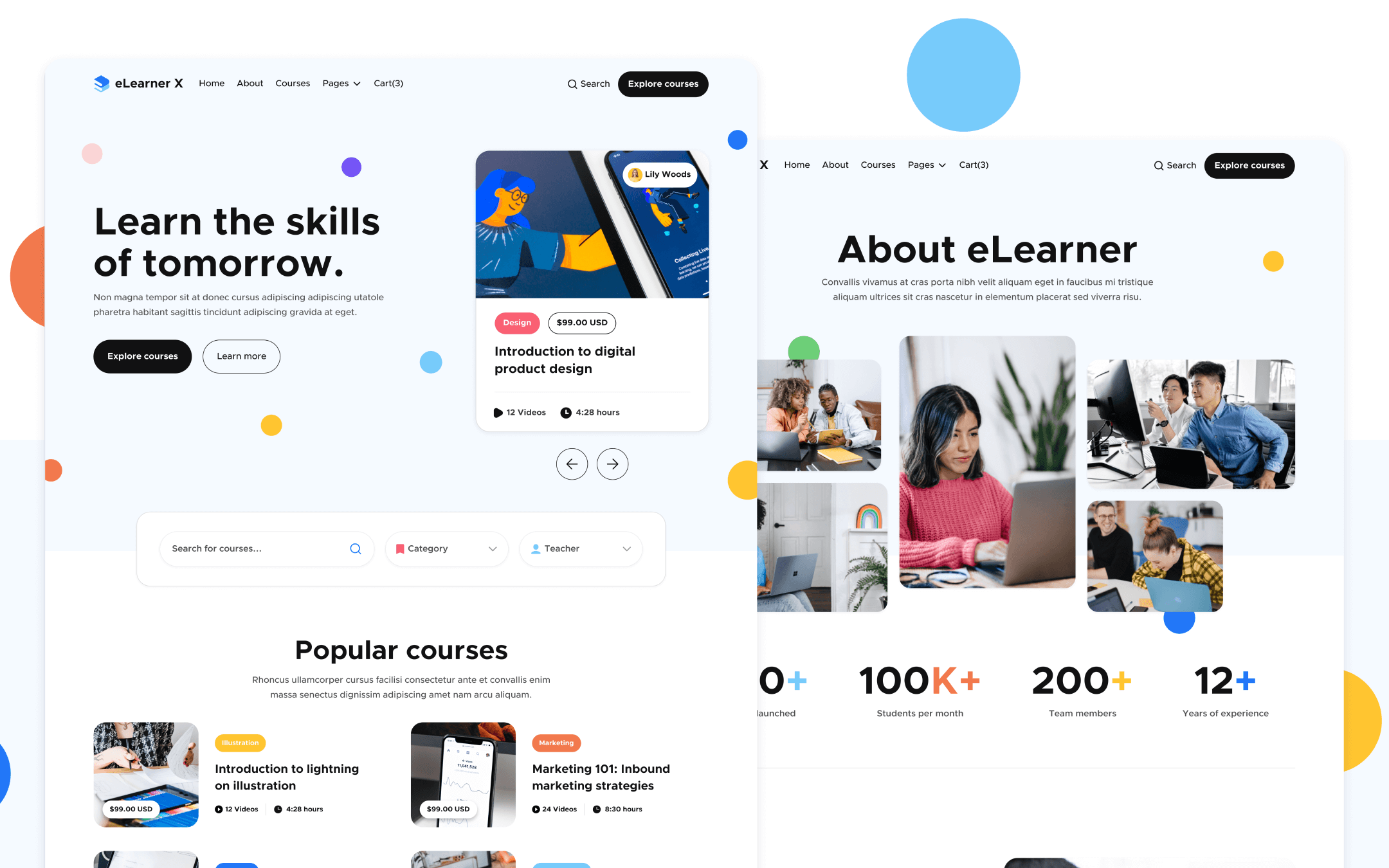 eLearner X Template para Webflow
