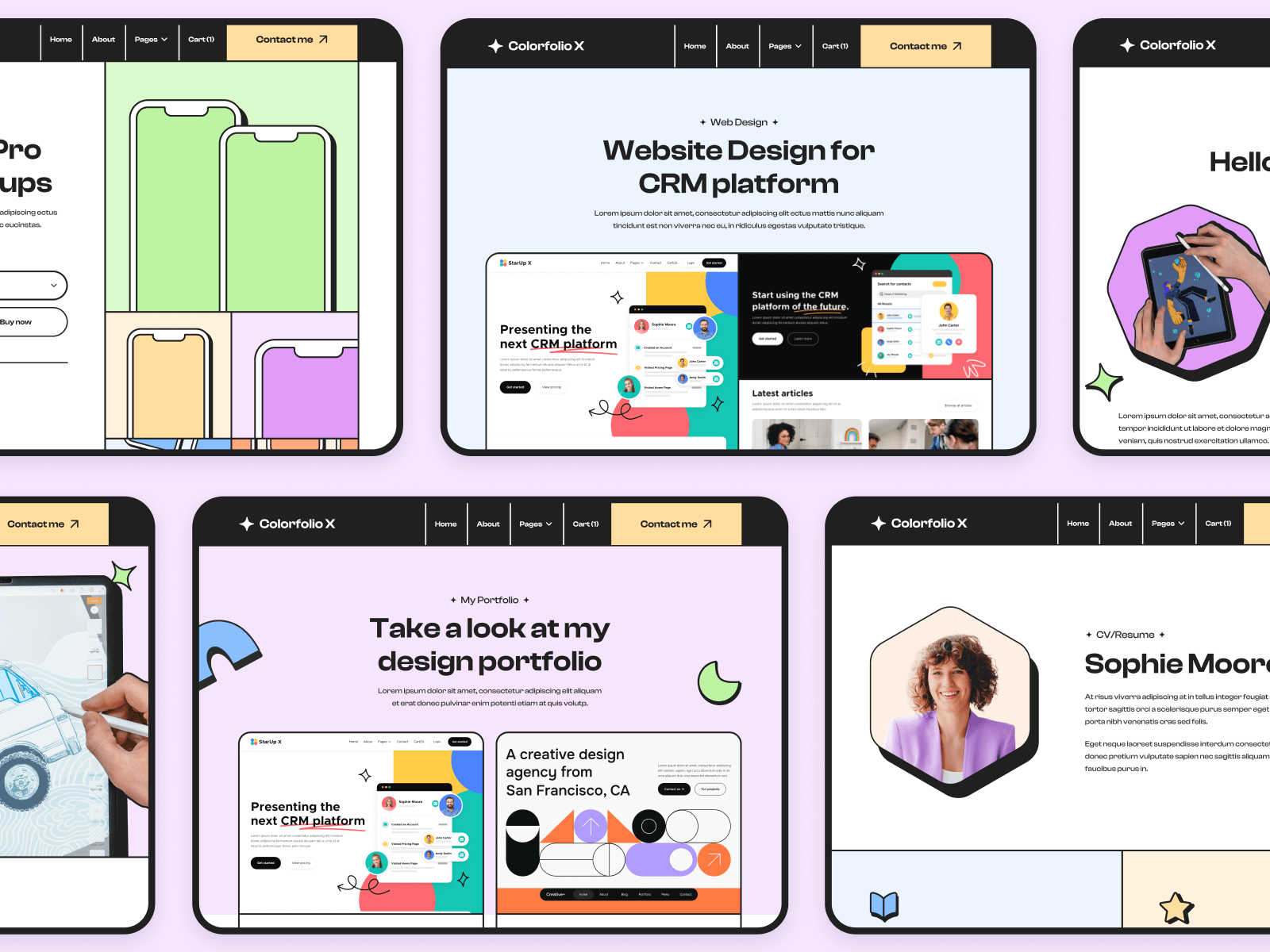 Plantilla para Webflow de Resumen Creativo