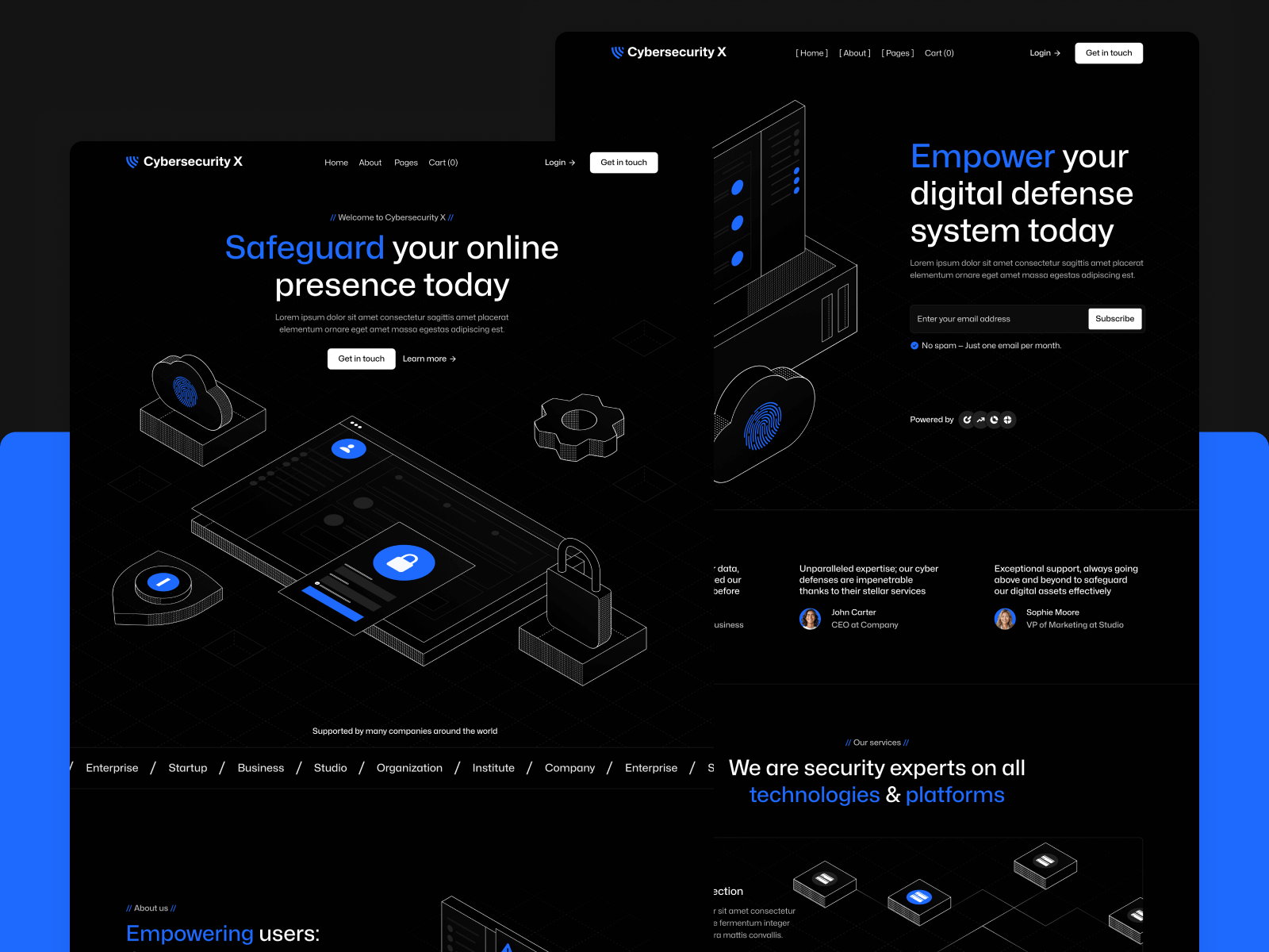 Plantilla de Cyber Seguridad para Webflow
