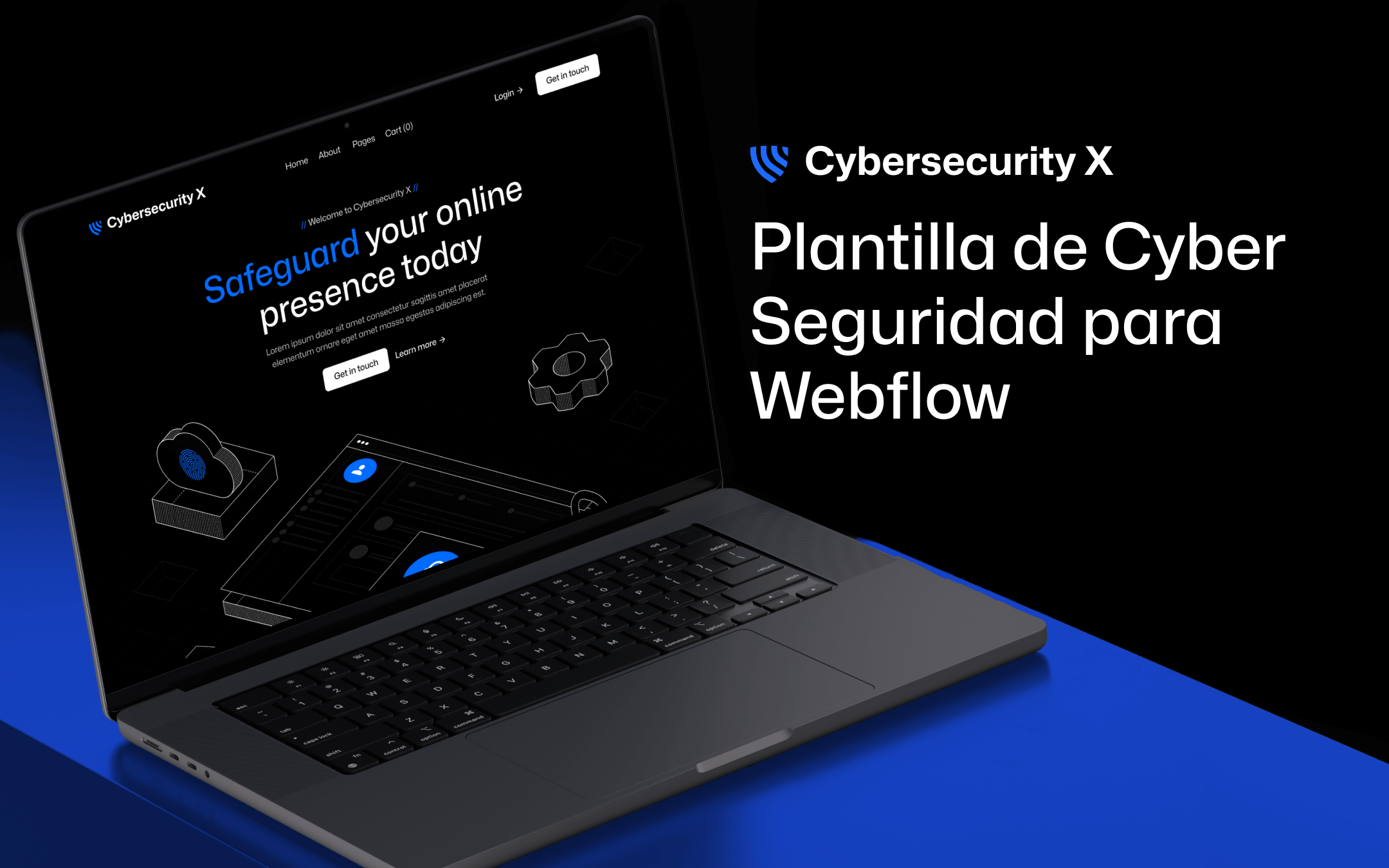 Plantilla de Cyber Seguridad para Webflow