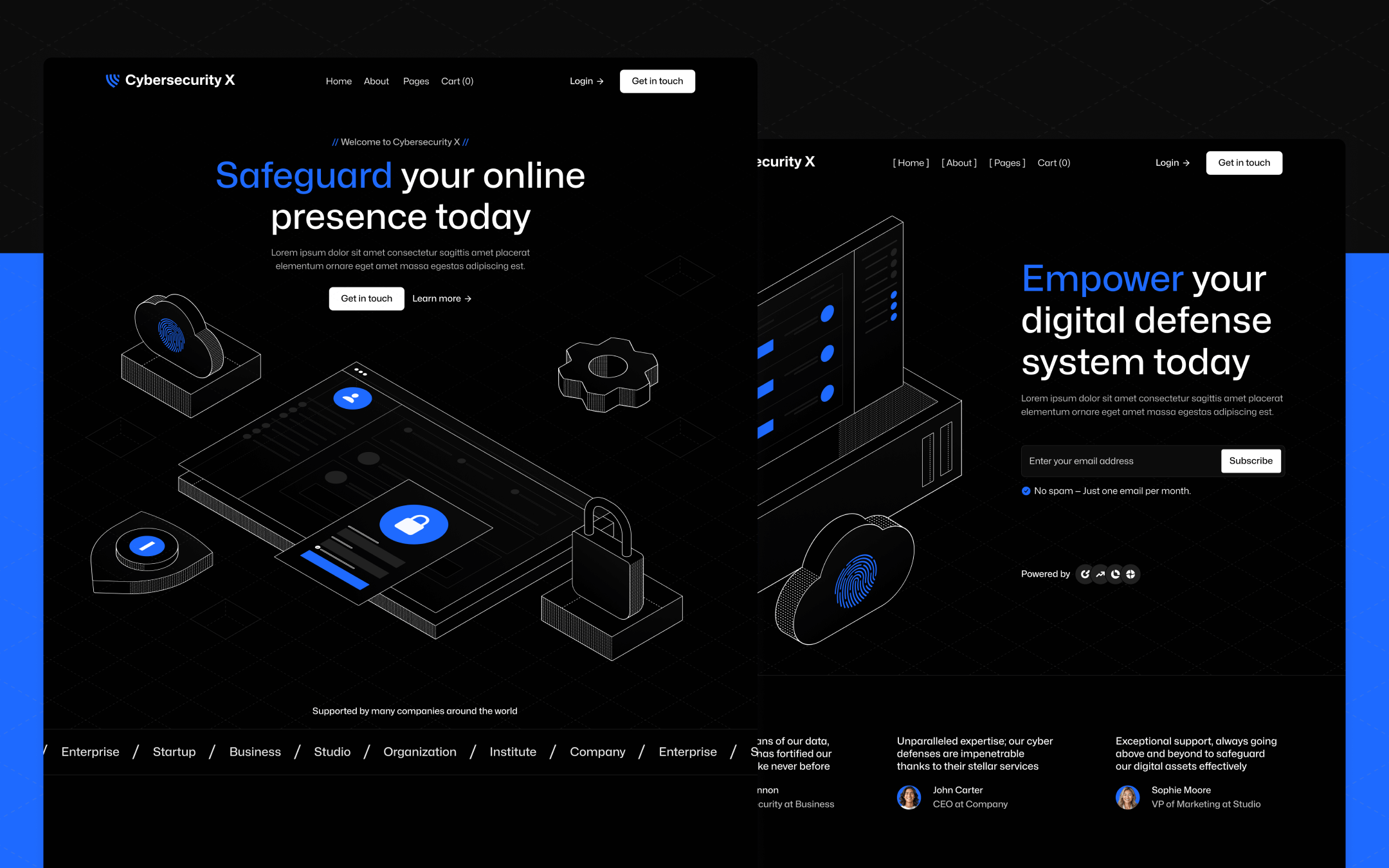 Cybersecurity X Template para Webflow