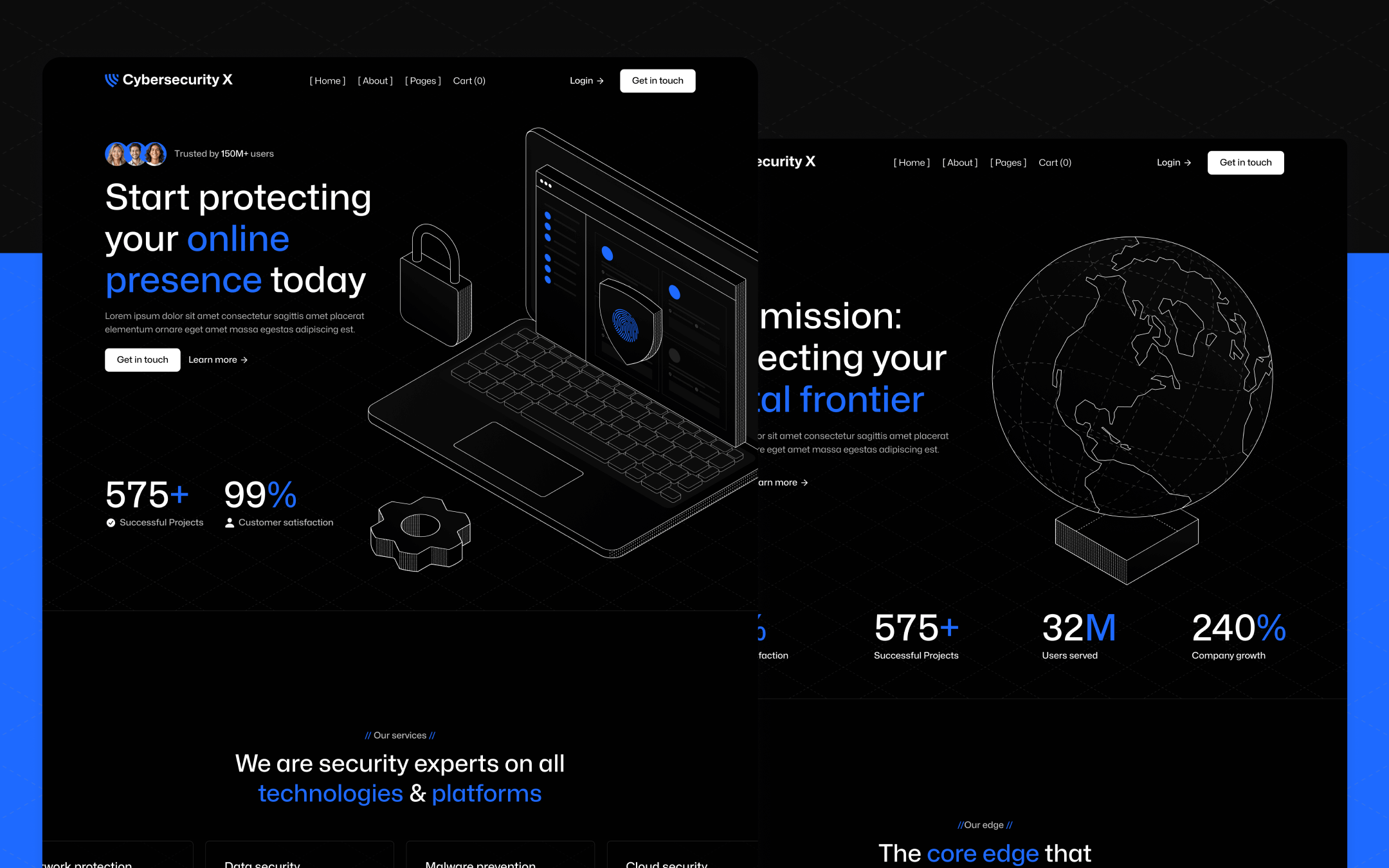 Cybersecurity X Template para Webflow