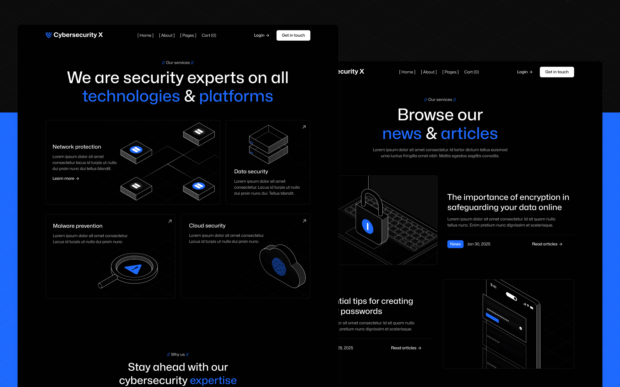 Cybersecurity X Template para Webflow
