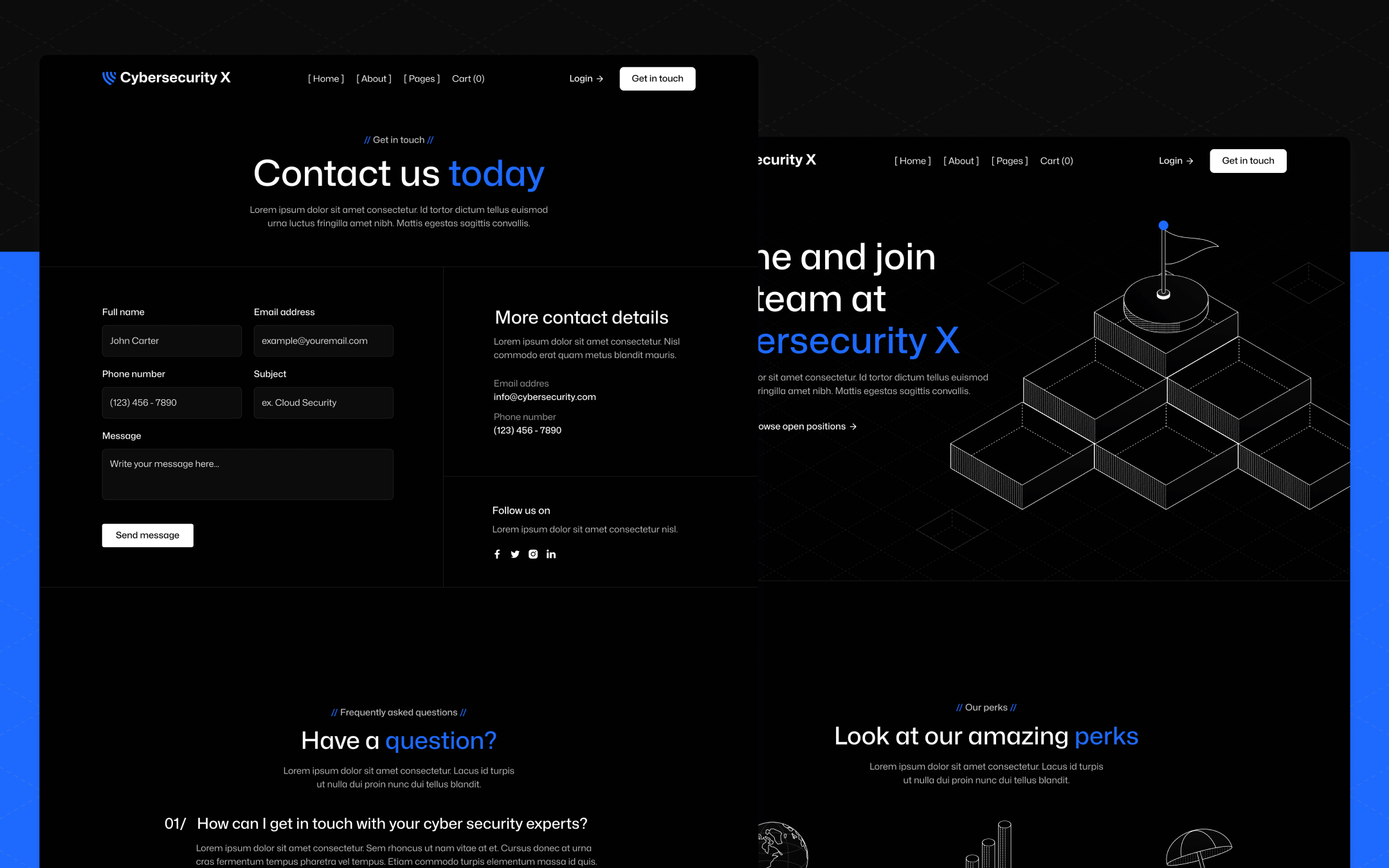 Cybersecurity X Template para Webflow