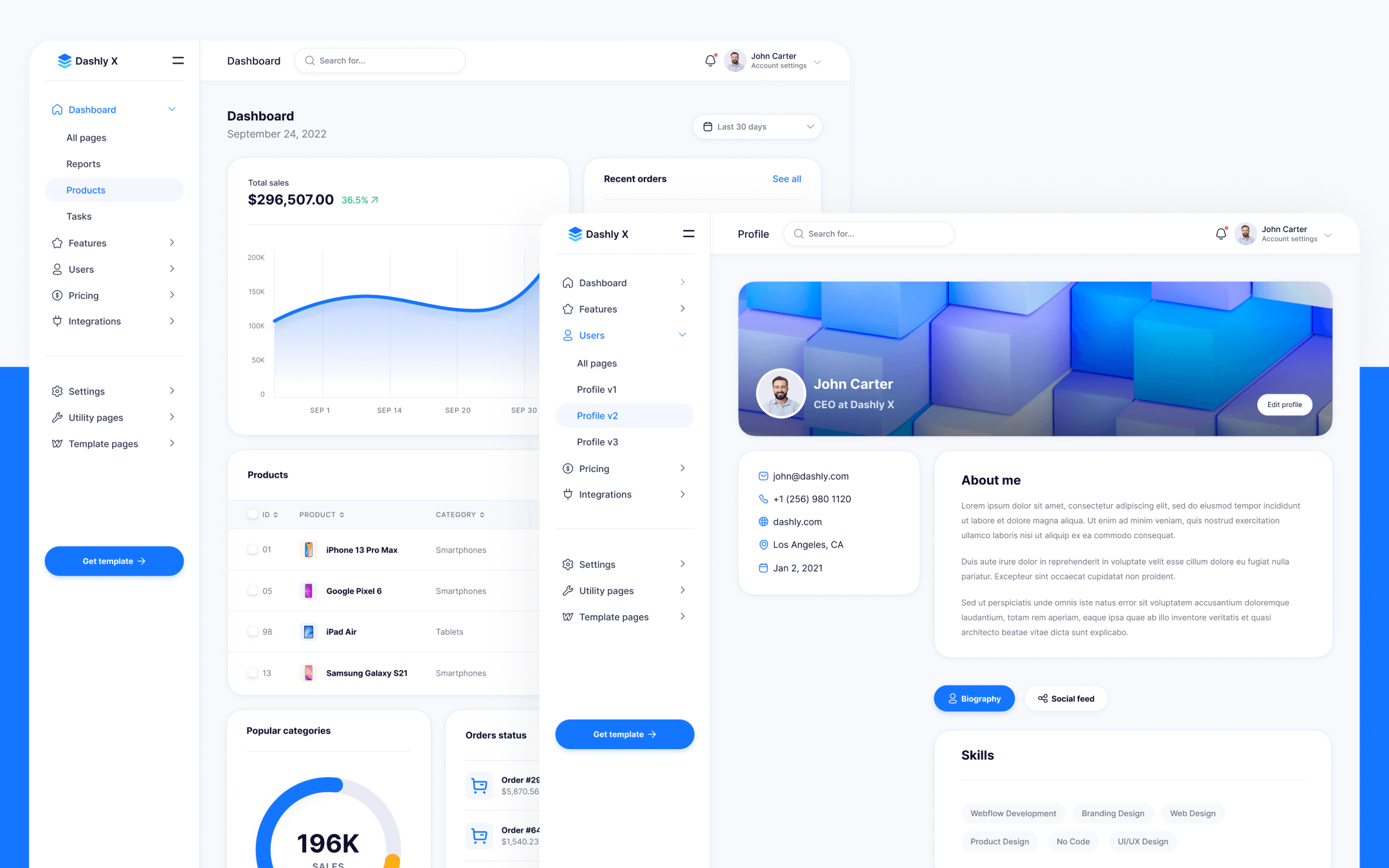 Dashly X Template para Webflow