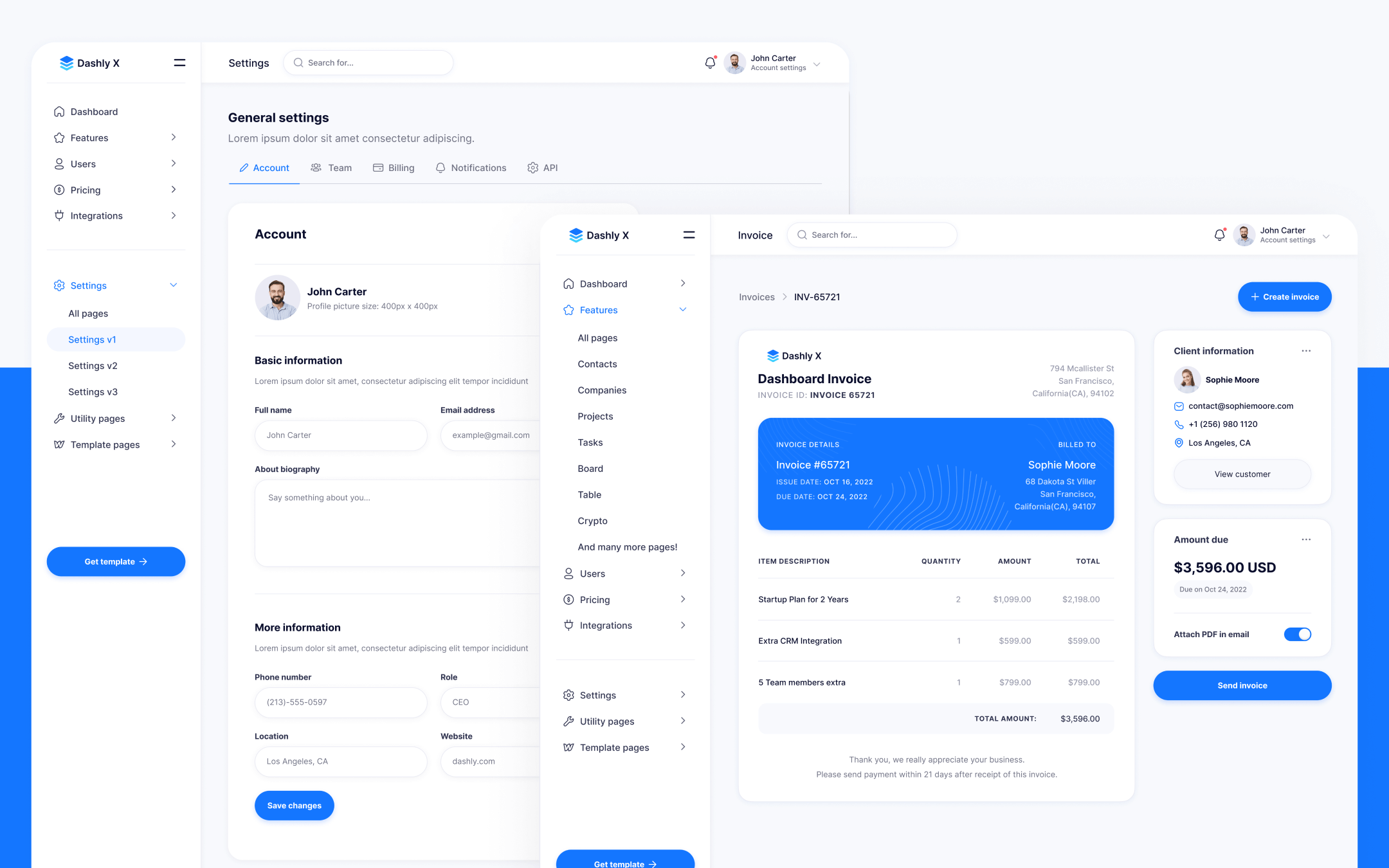 Dashly X Template para Webflow