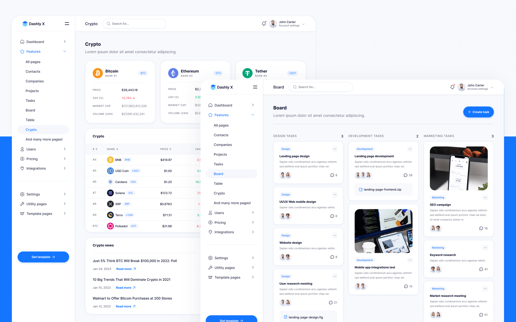Dashly X Template para Webflow