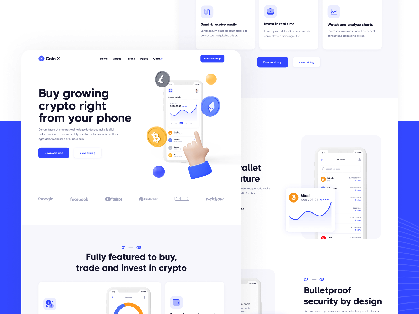Plantilla de Cryptomonedas para Webflow