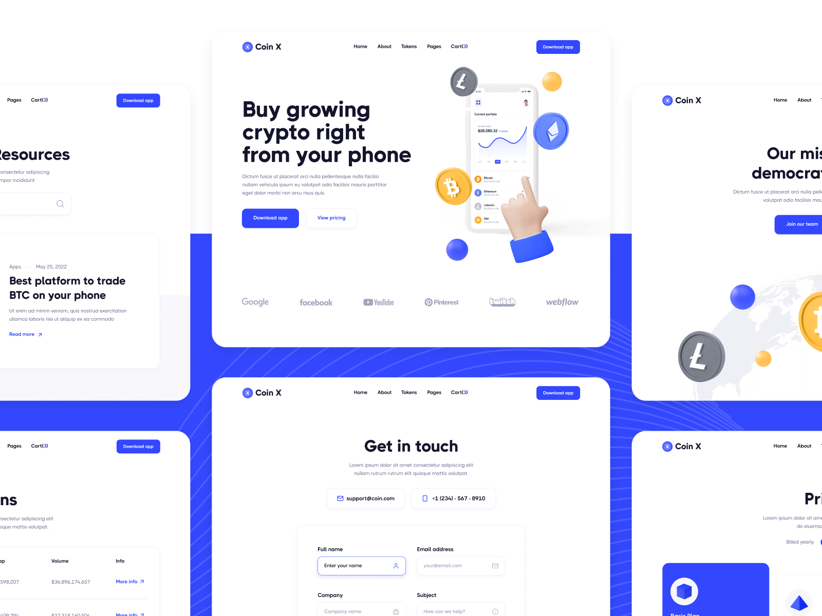 Template de Blockchain para Webflow