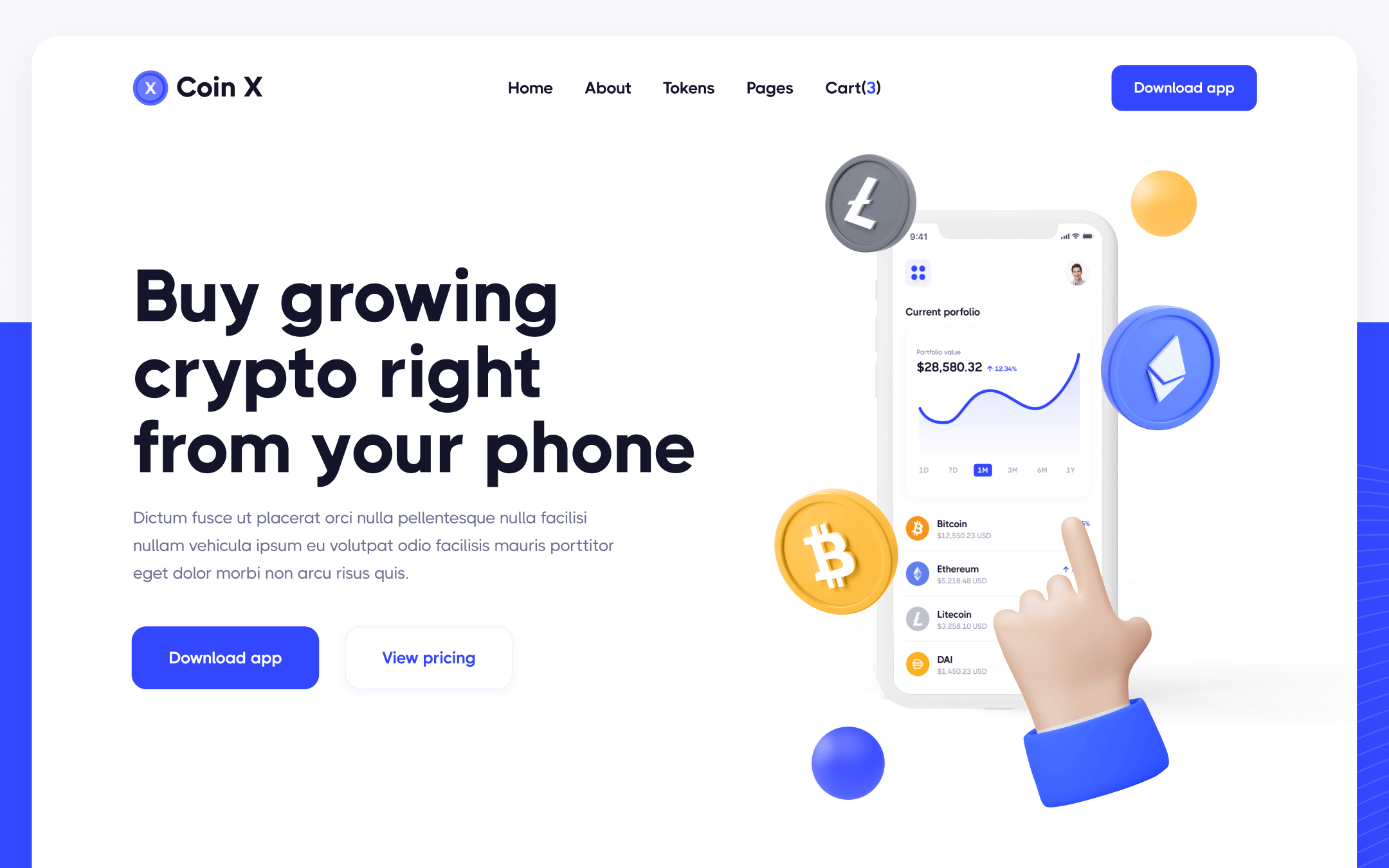 Plantilla de Cryptomonedas para Webflow