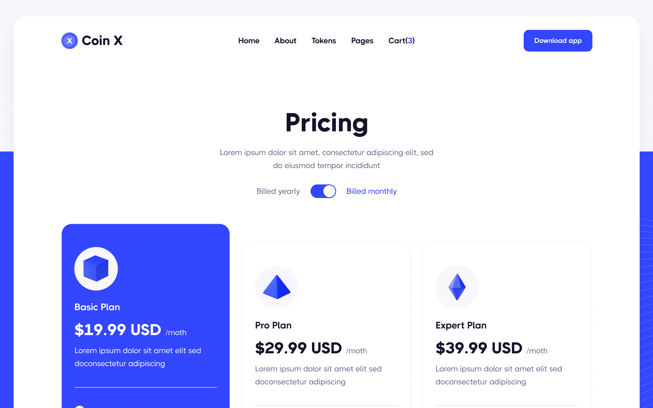 Coin X Template para Webflow