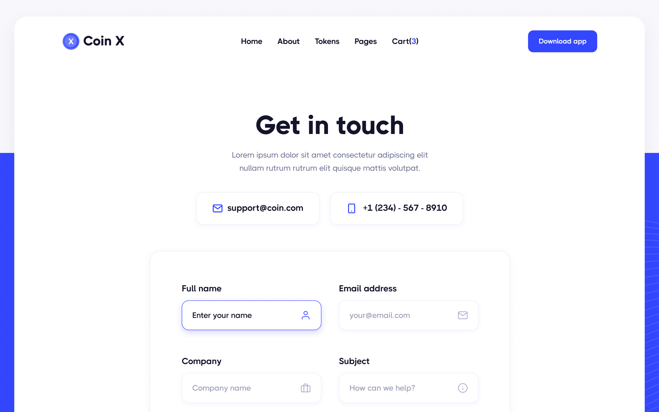 Coin X Template para Webflow