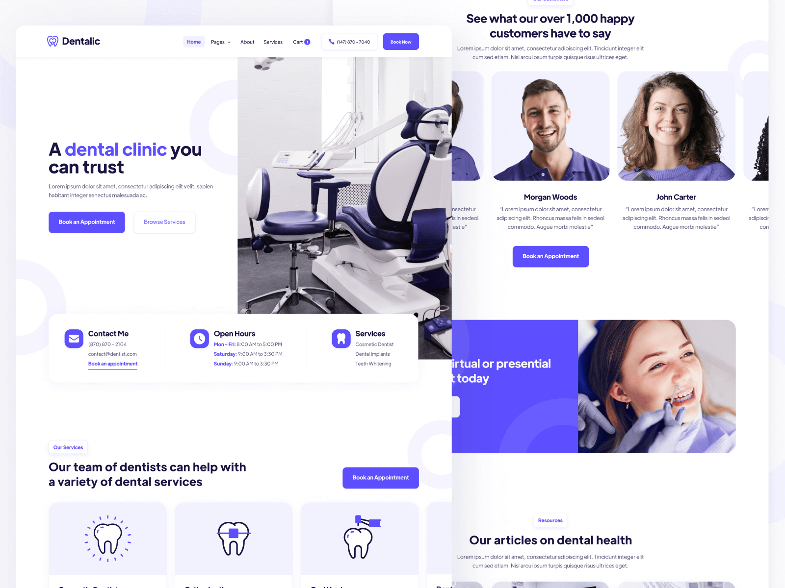 Plantilla de Clínica Dental para Sitio Web en Webflow