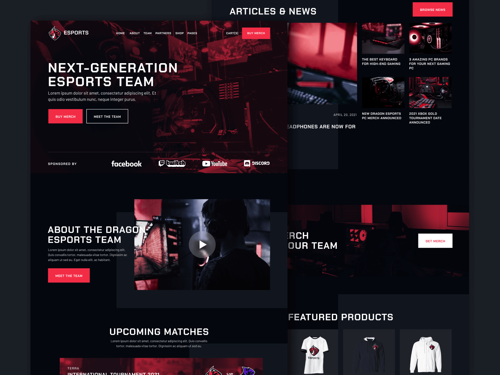 Template de eSports para Webflow