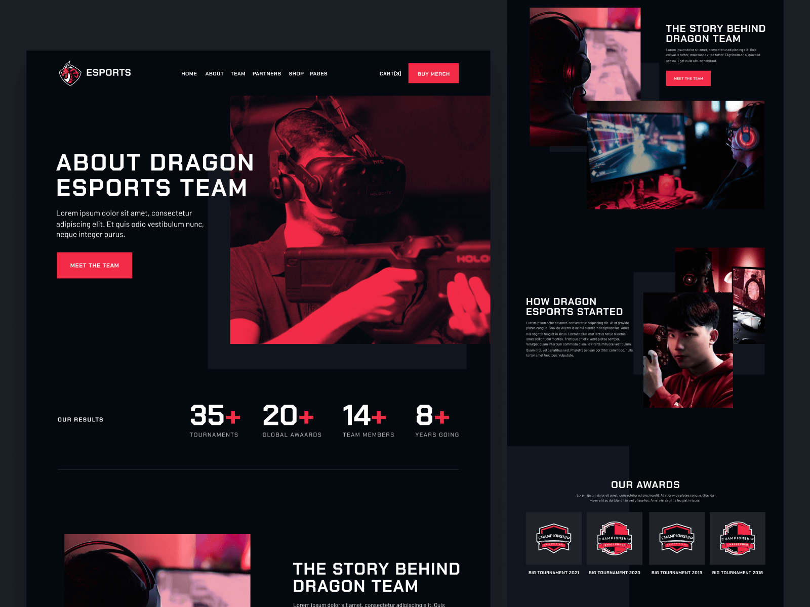 Plantilla de eSports para Sitio Web en Webflow