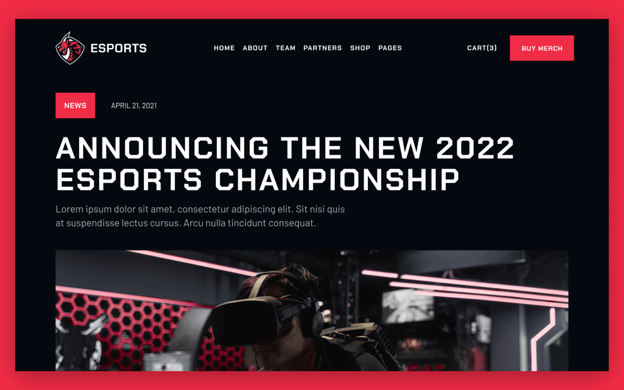 eSports Template para Webflow