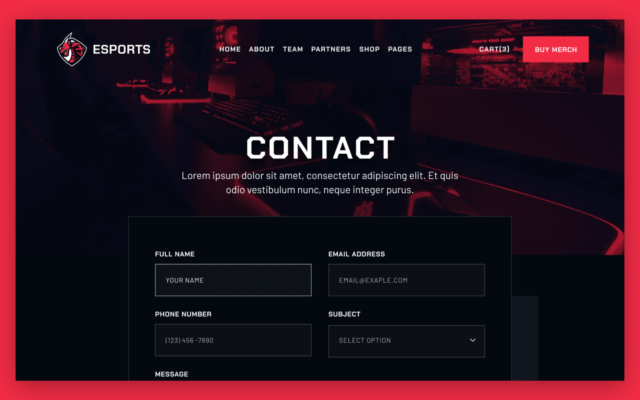 eSports Template para Webflow