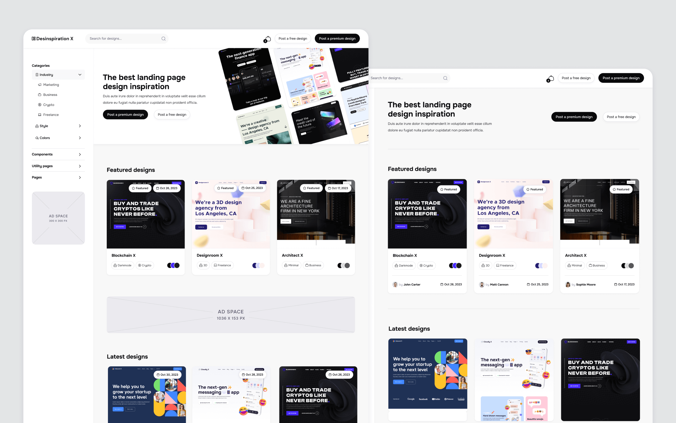 Desinspiration X Template para Webflow