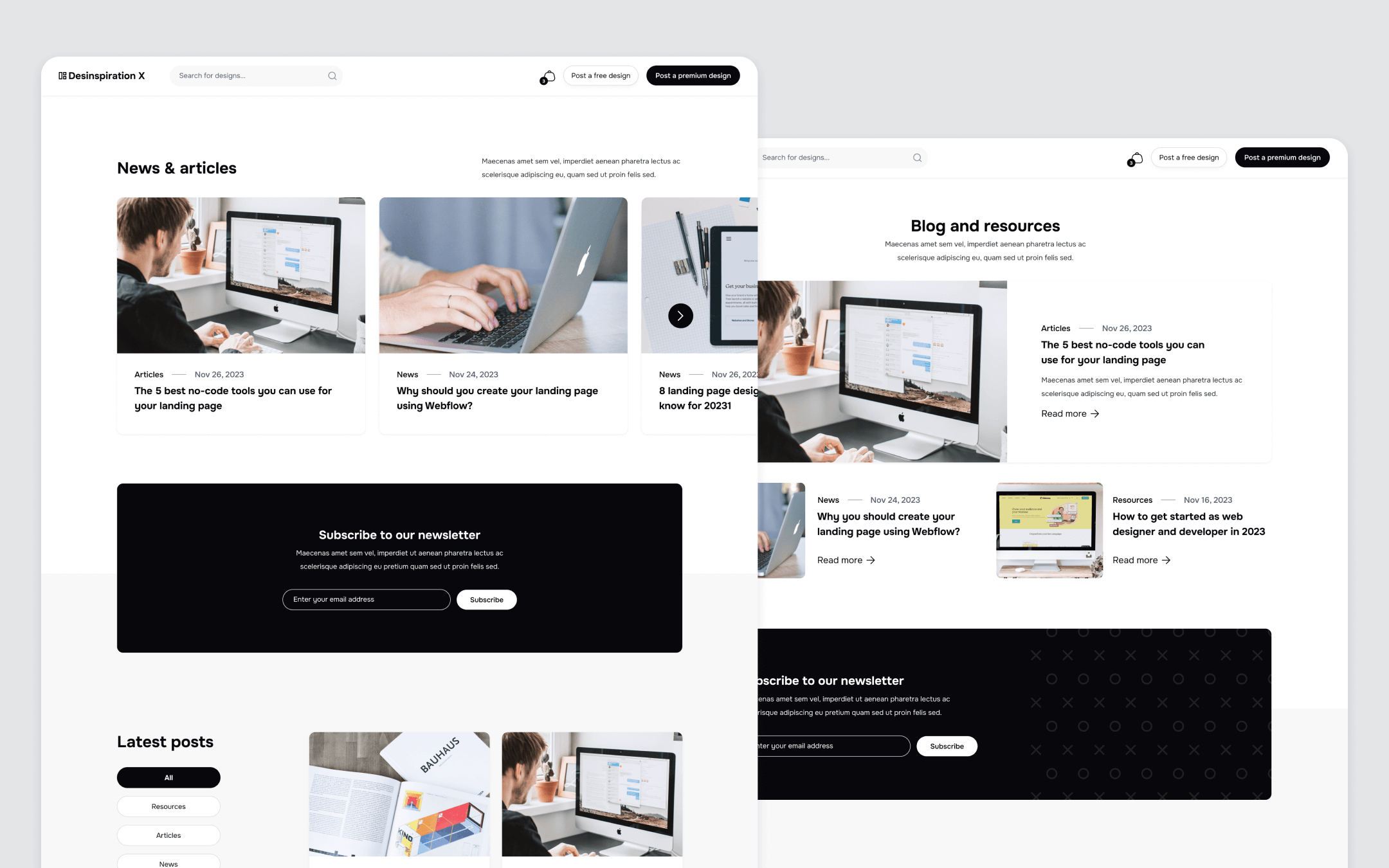 Desinspiration X Template para Webflow