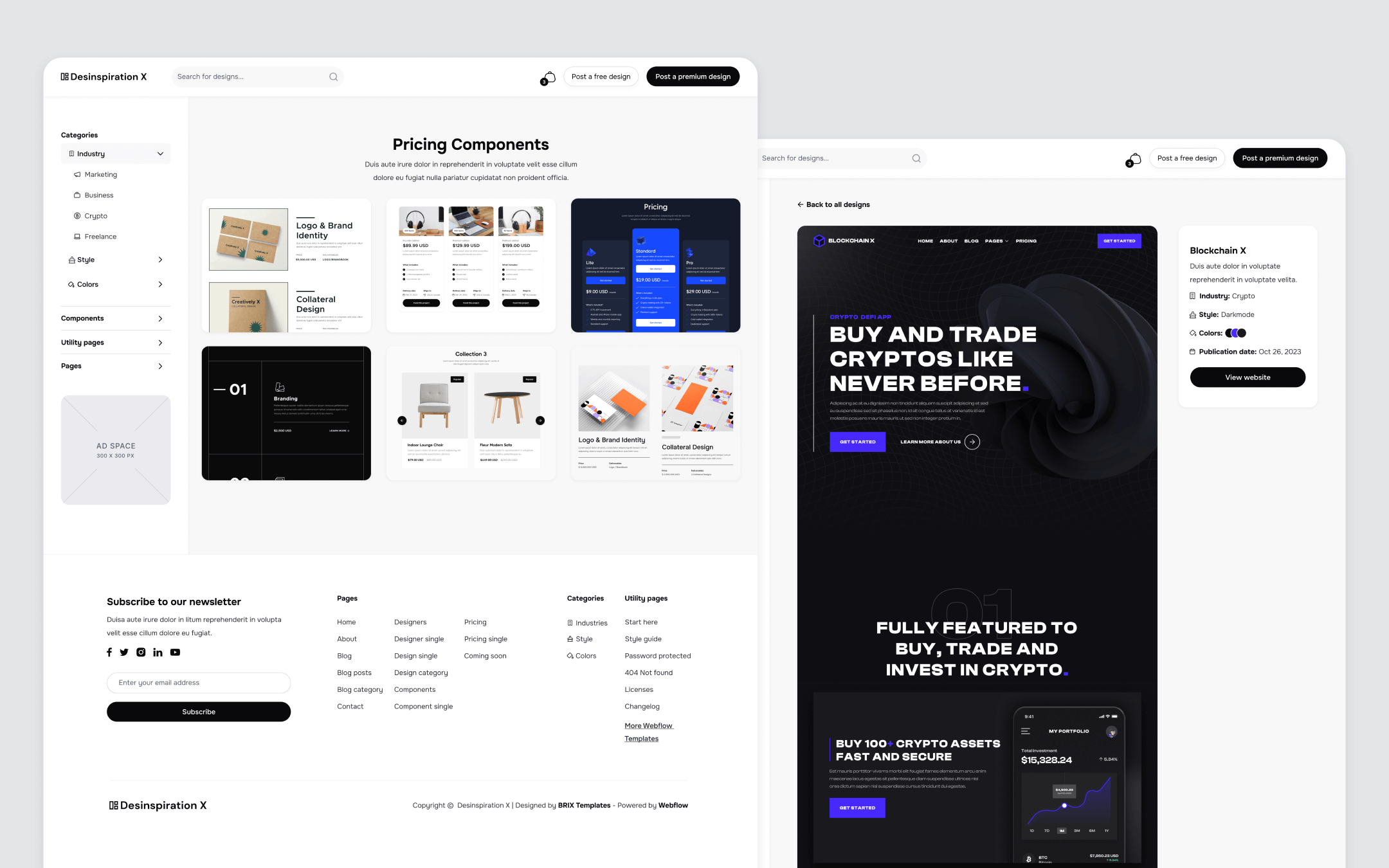 Desinspiration X Template para Webflow