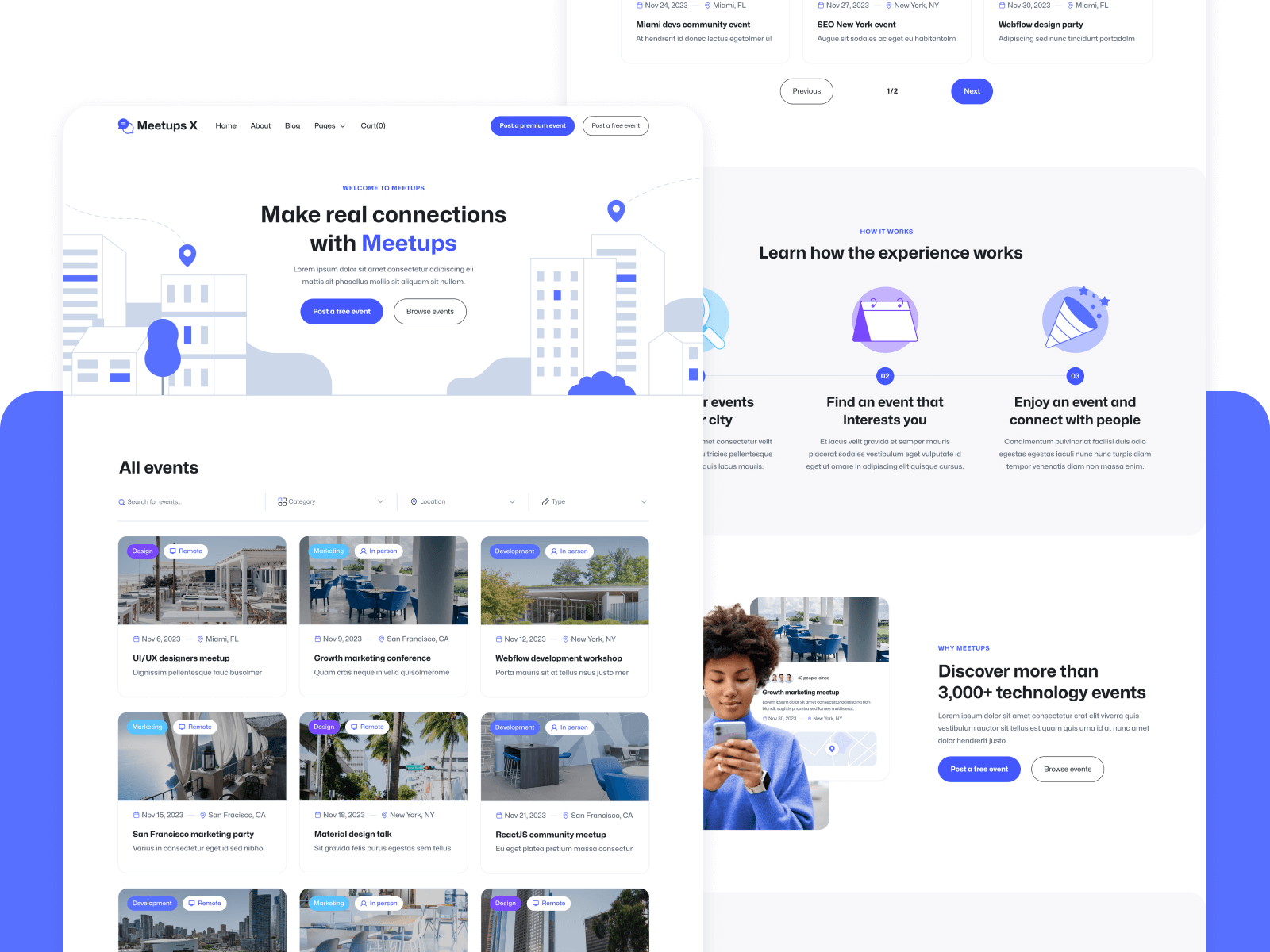 Template de Eventos en Línea para Webflow