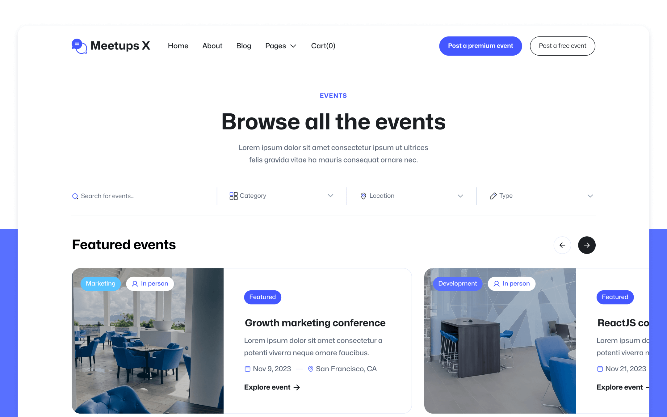 Meetups X Webflow Template