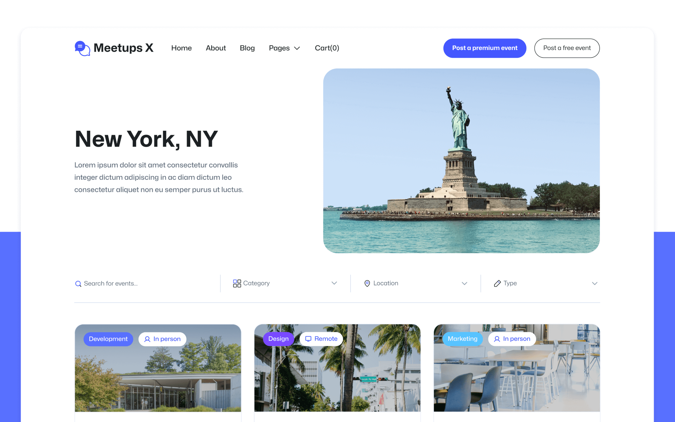 Meetups X Webflow Template