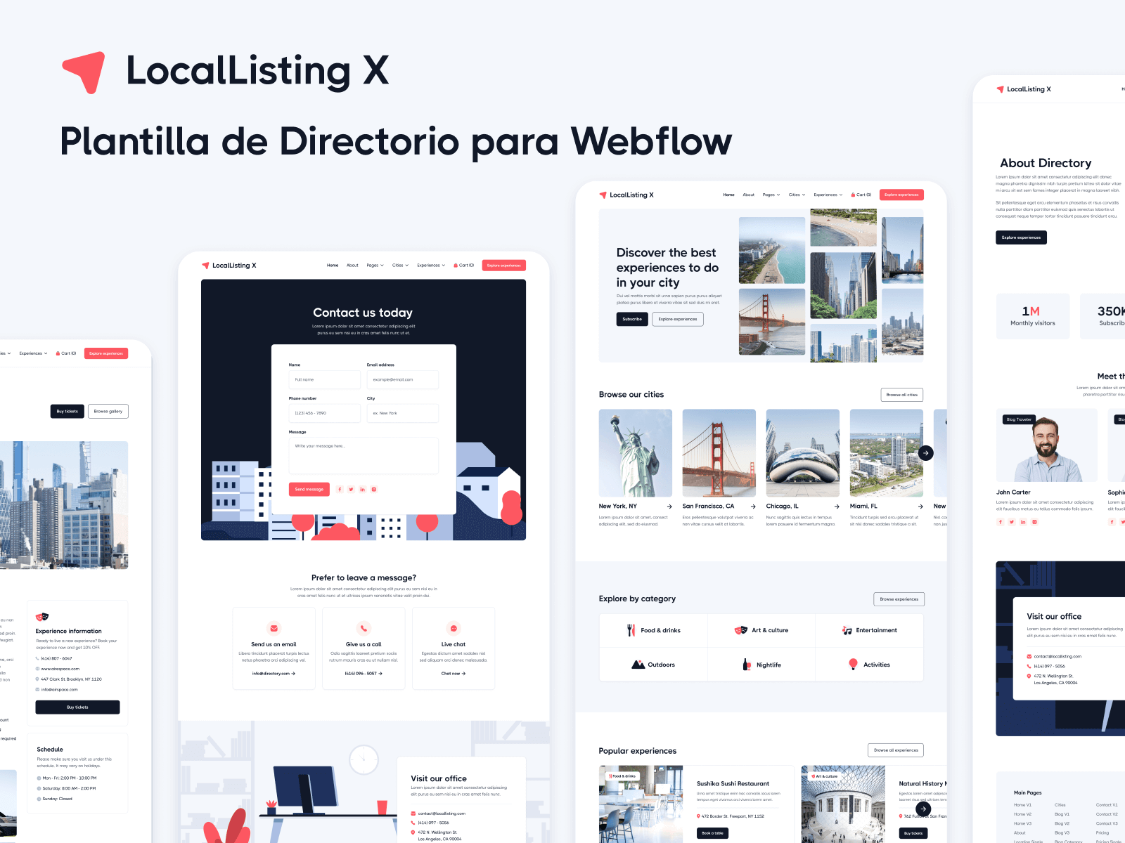 Plantilla de Directorio para Webflow