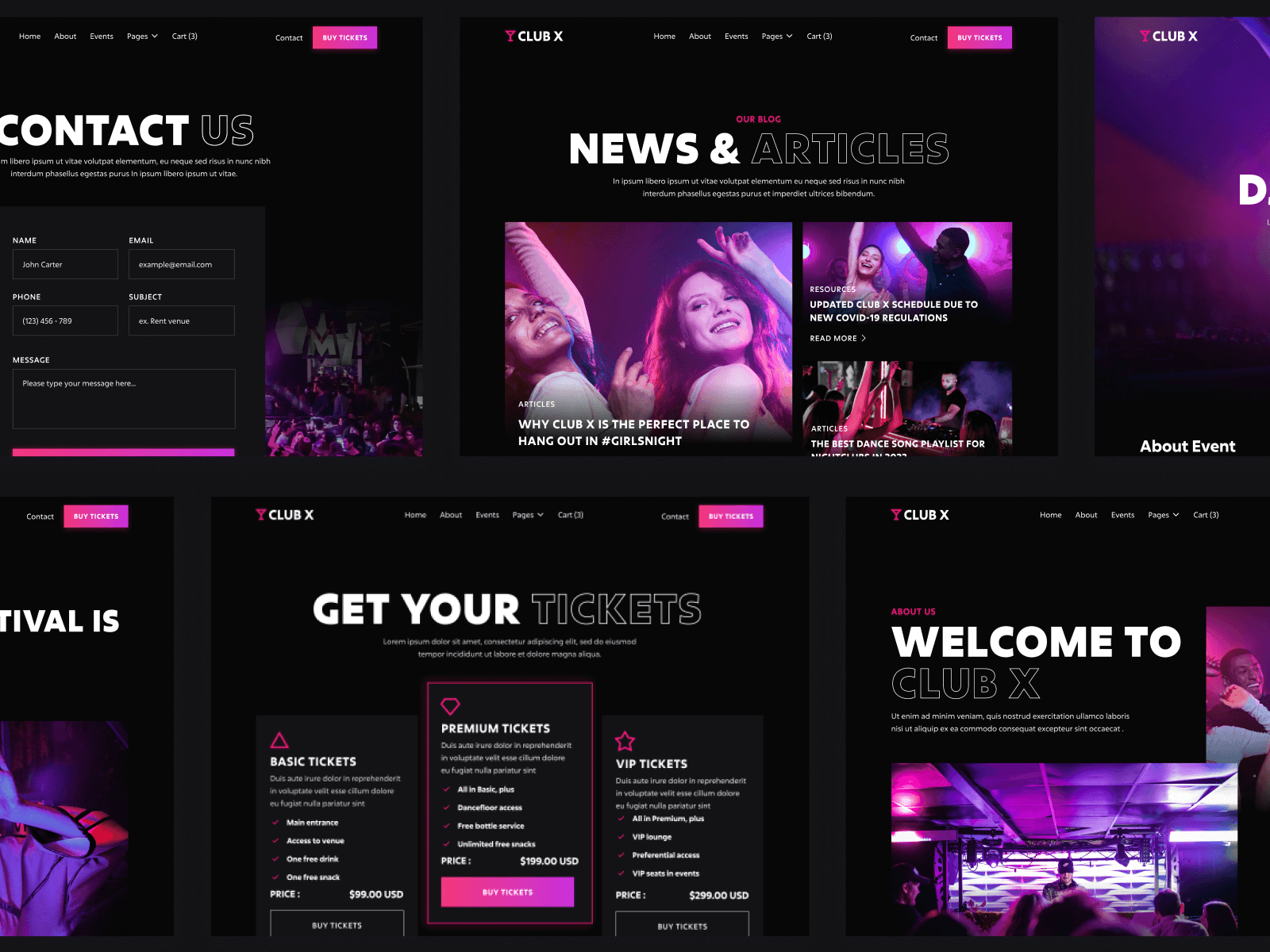 Plantilla para Webflow de Discoteca
