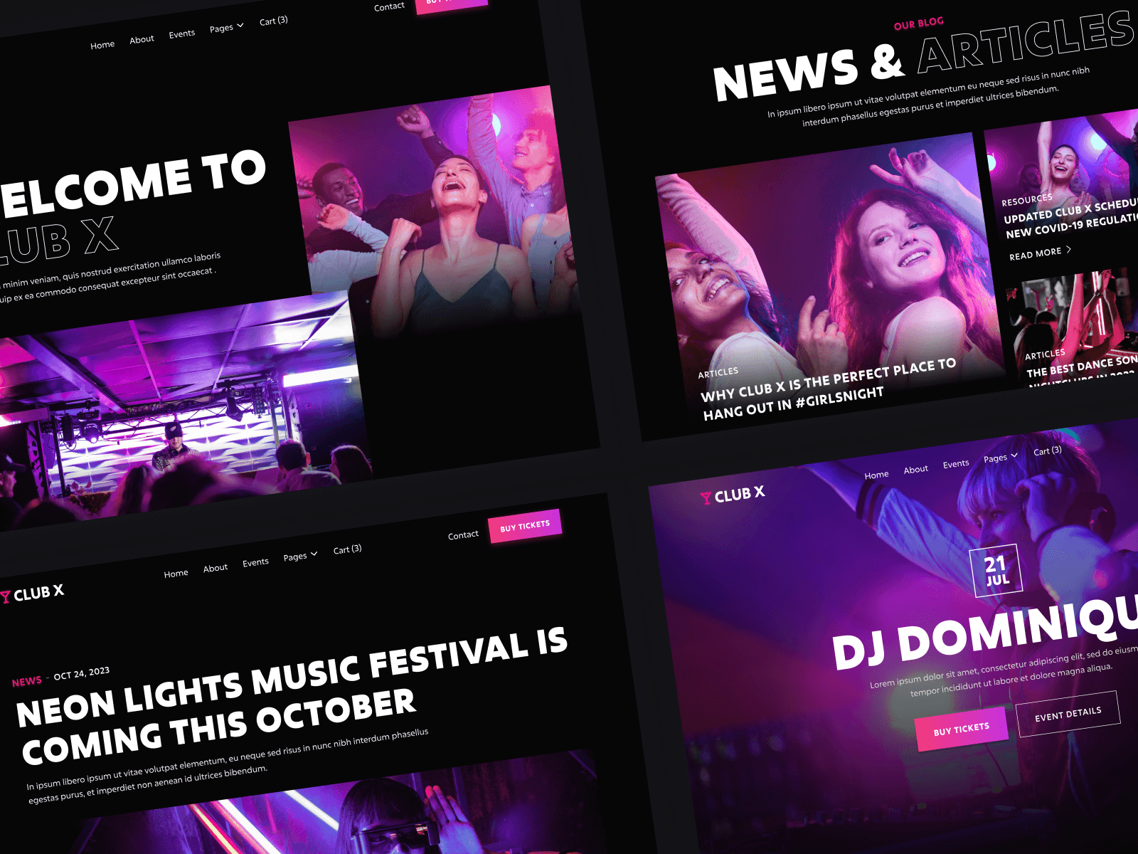Plantilla de Club Nocturno para Webflow