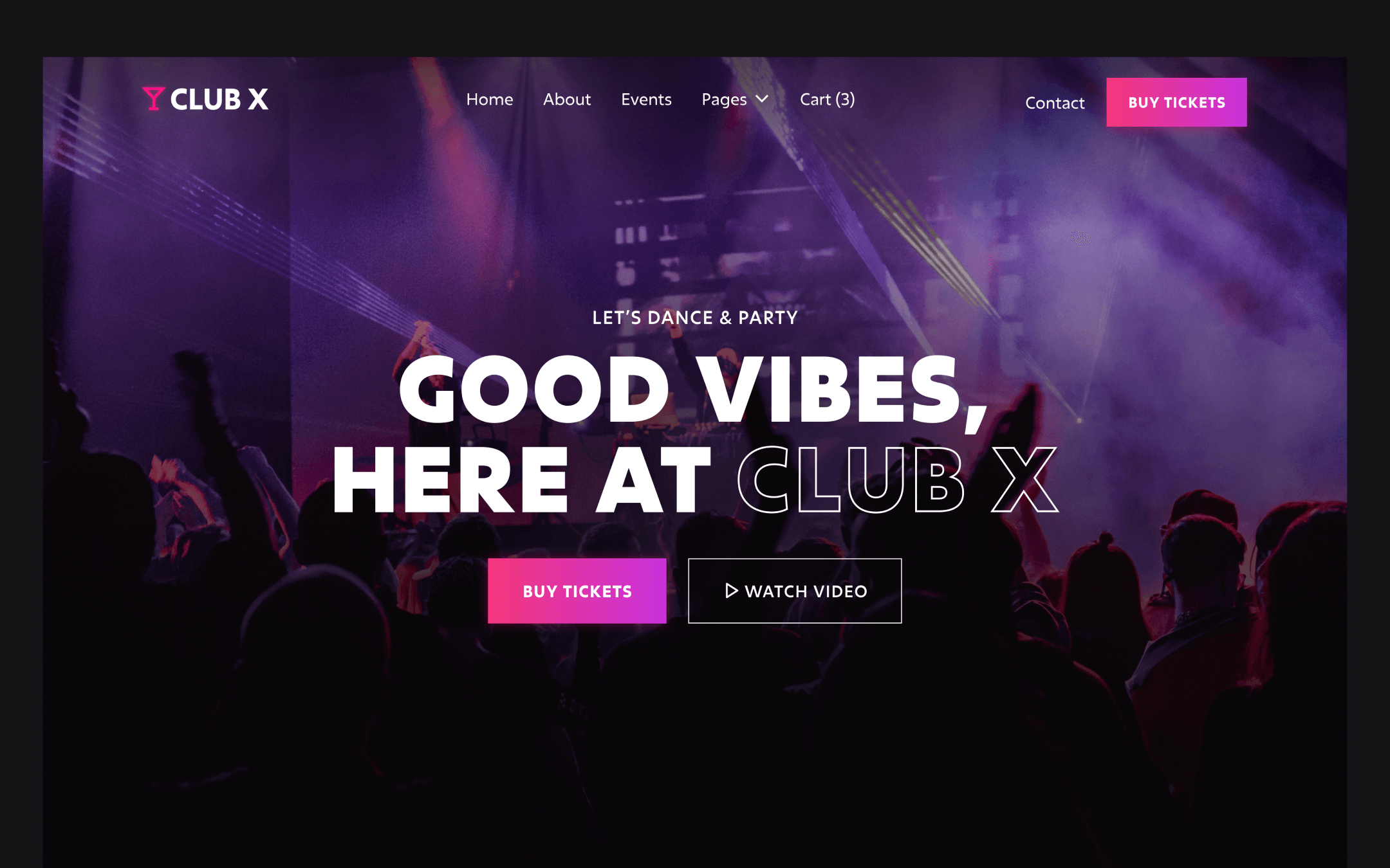 Plantilla de Discoteca para Webflow