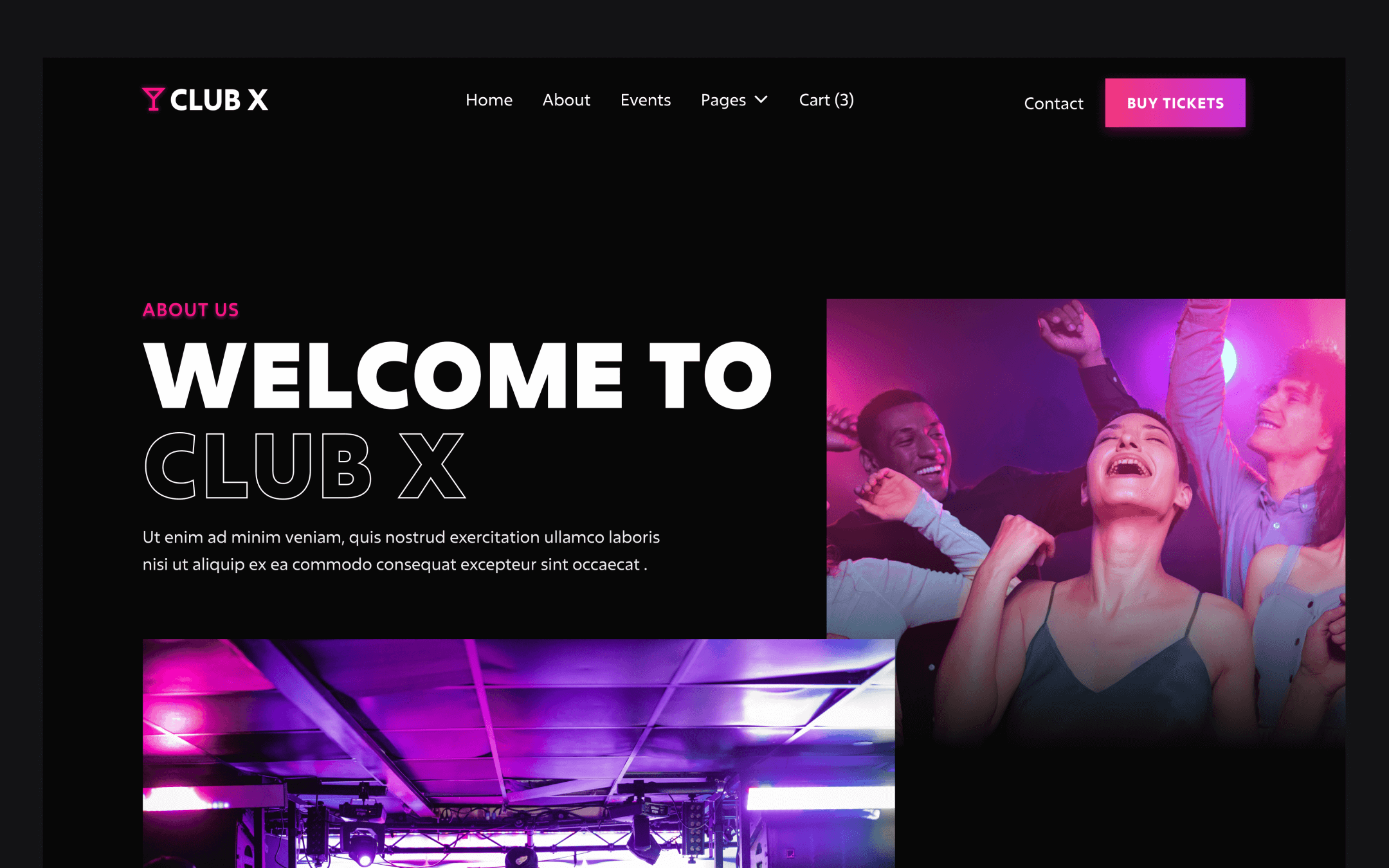 Club X Template para Webflow
