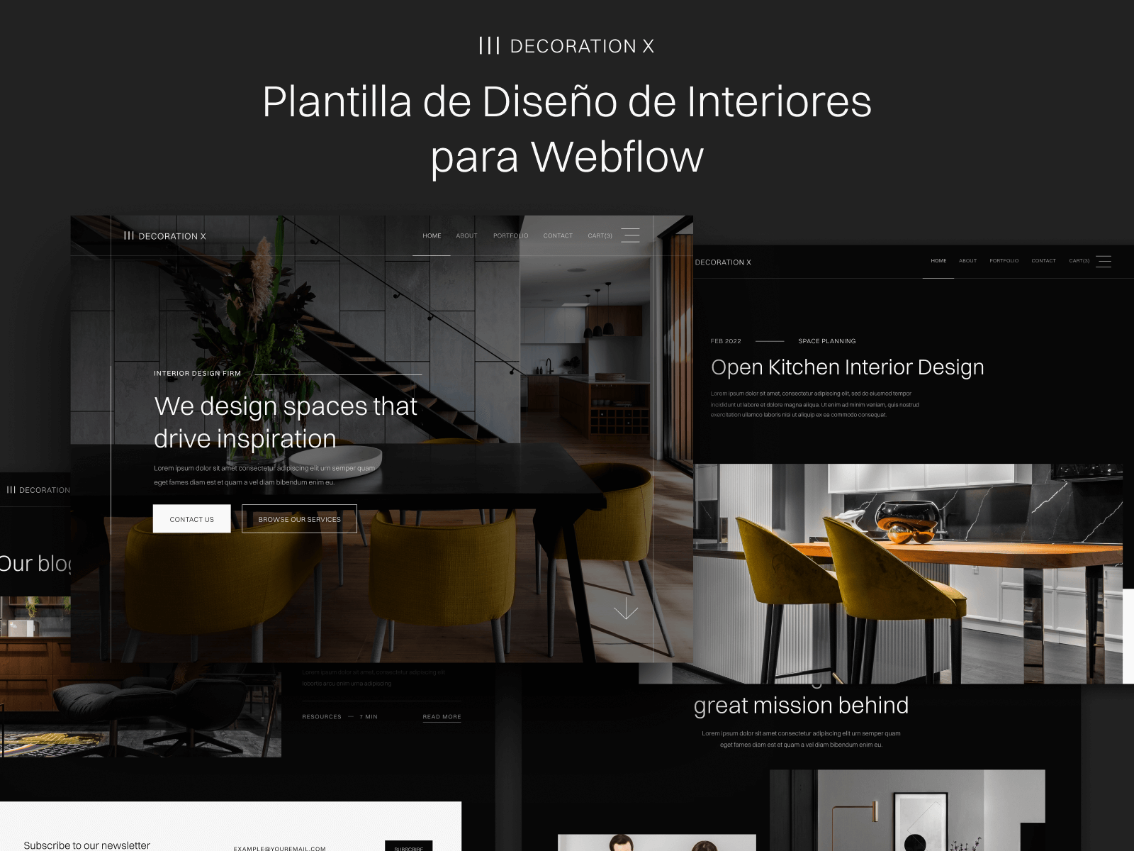 Plantilla de Diseño de Interiores para Webflow
