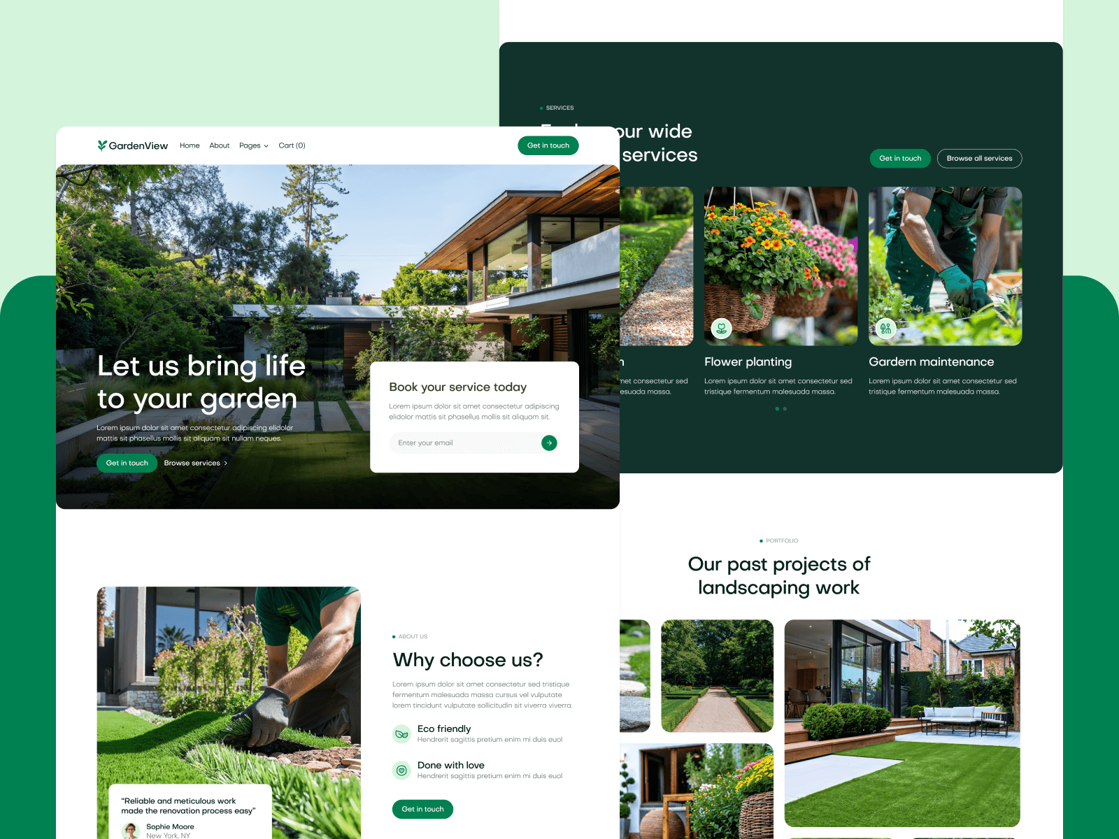 Plantilla de Diseño de Jardines para Webflow