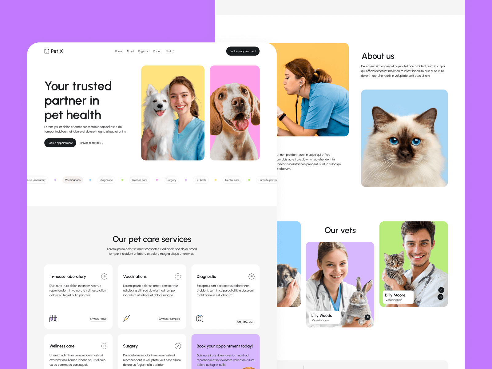 Plantilla de Doctor de Animales para Webflow