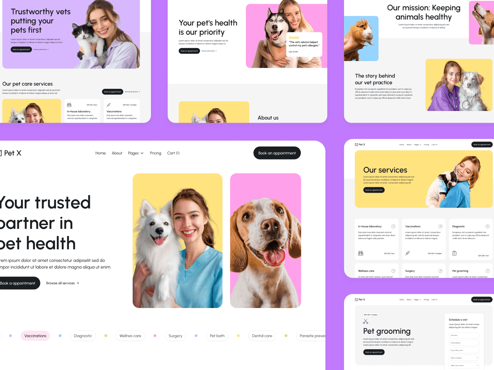 Plantilla de Médico de Mascotas para Sitio Web en Webflow
