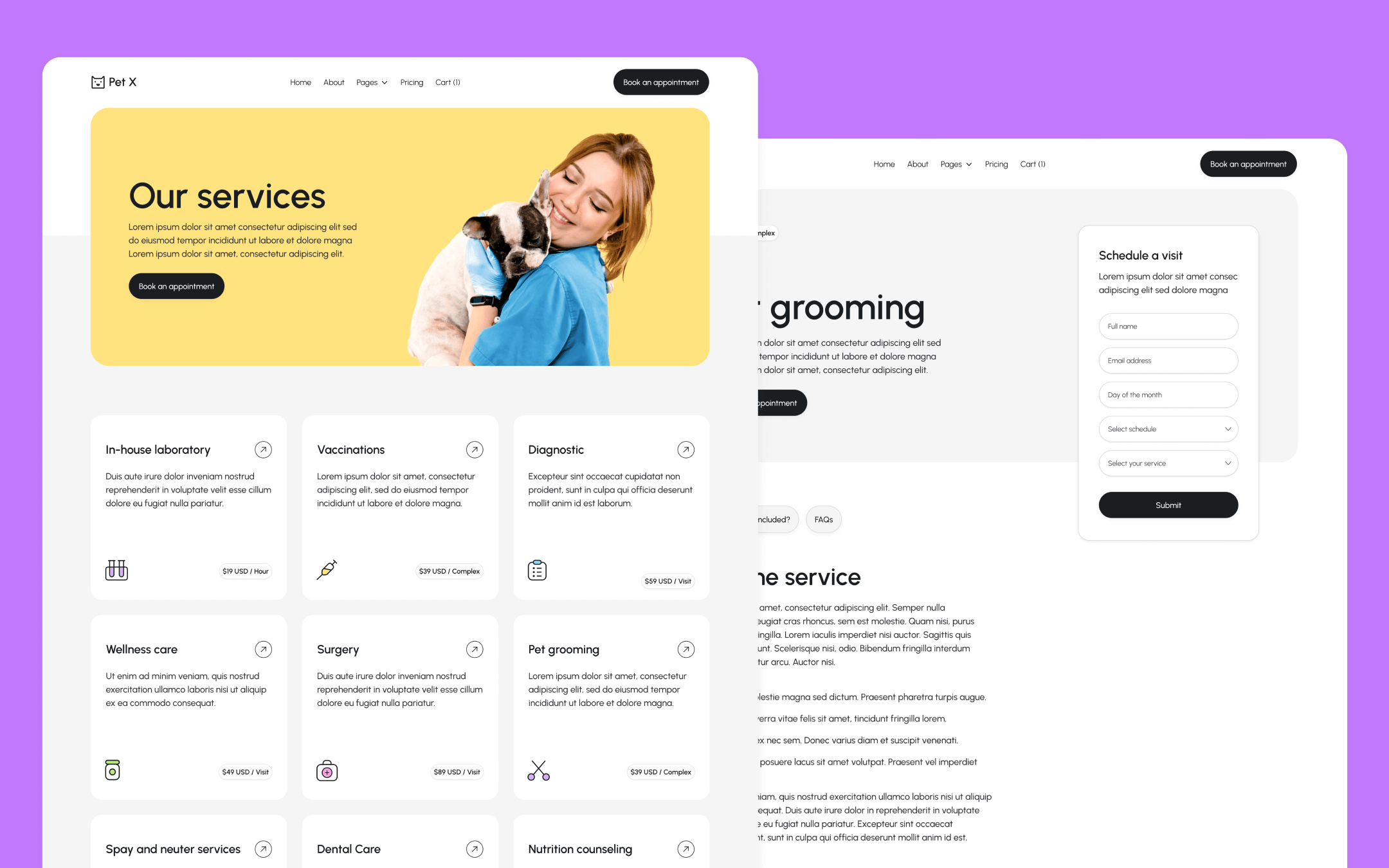 Pet X Template para Webflow