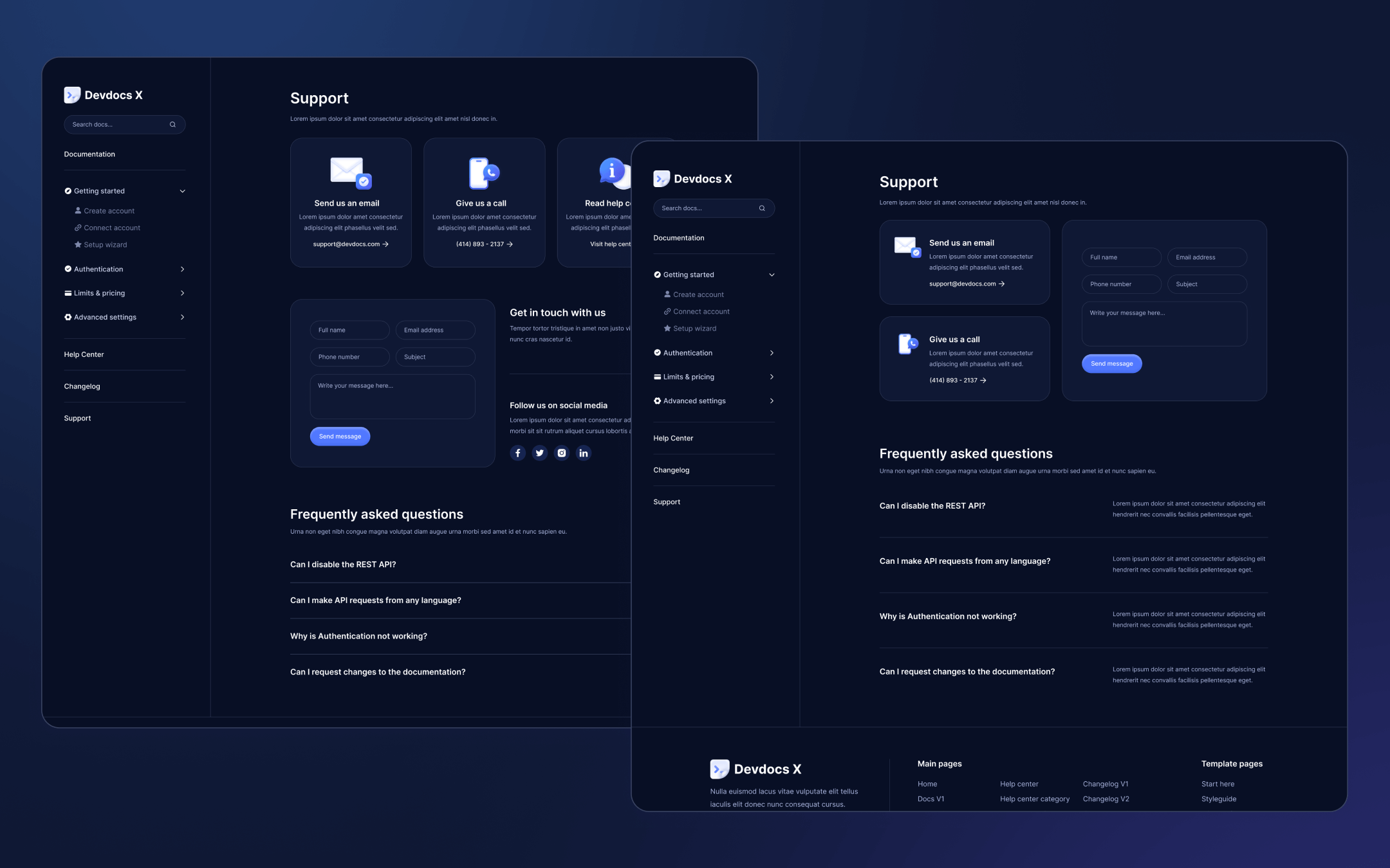 Devdocs X Template para Webflow