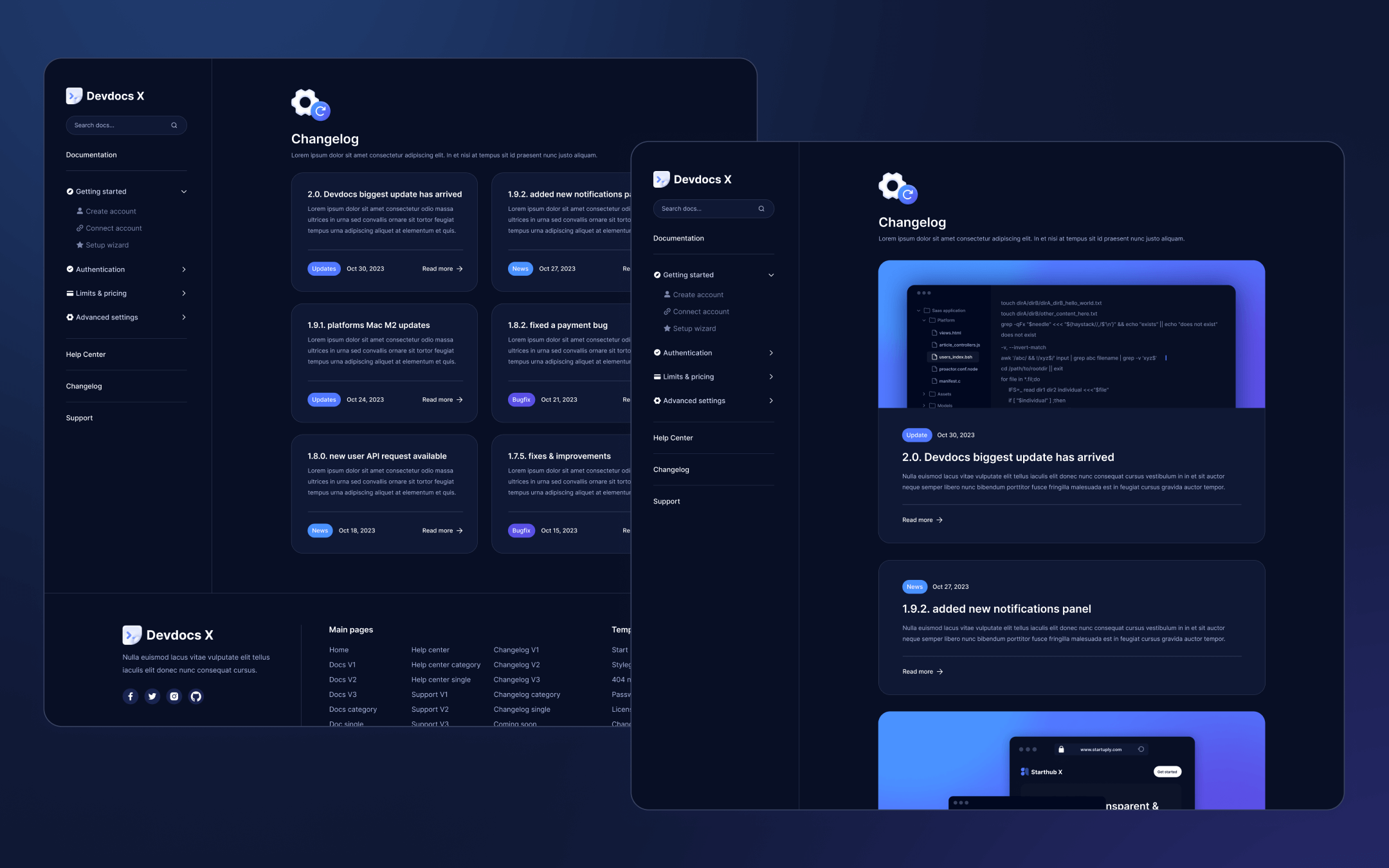 Devdocs X Template para Webflow