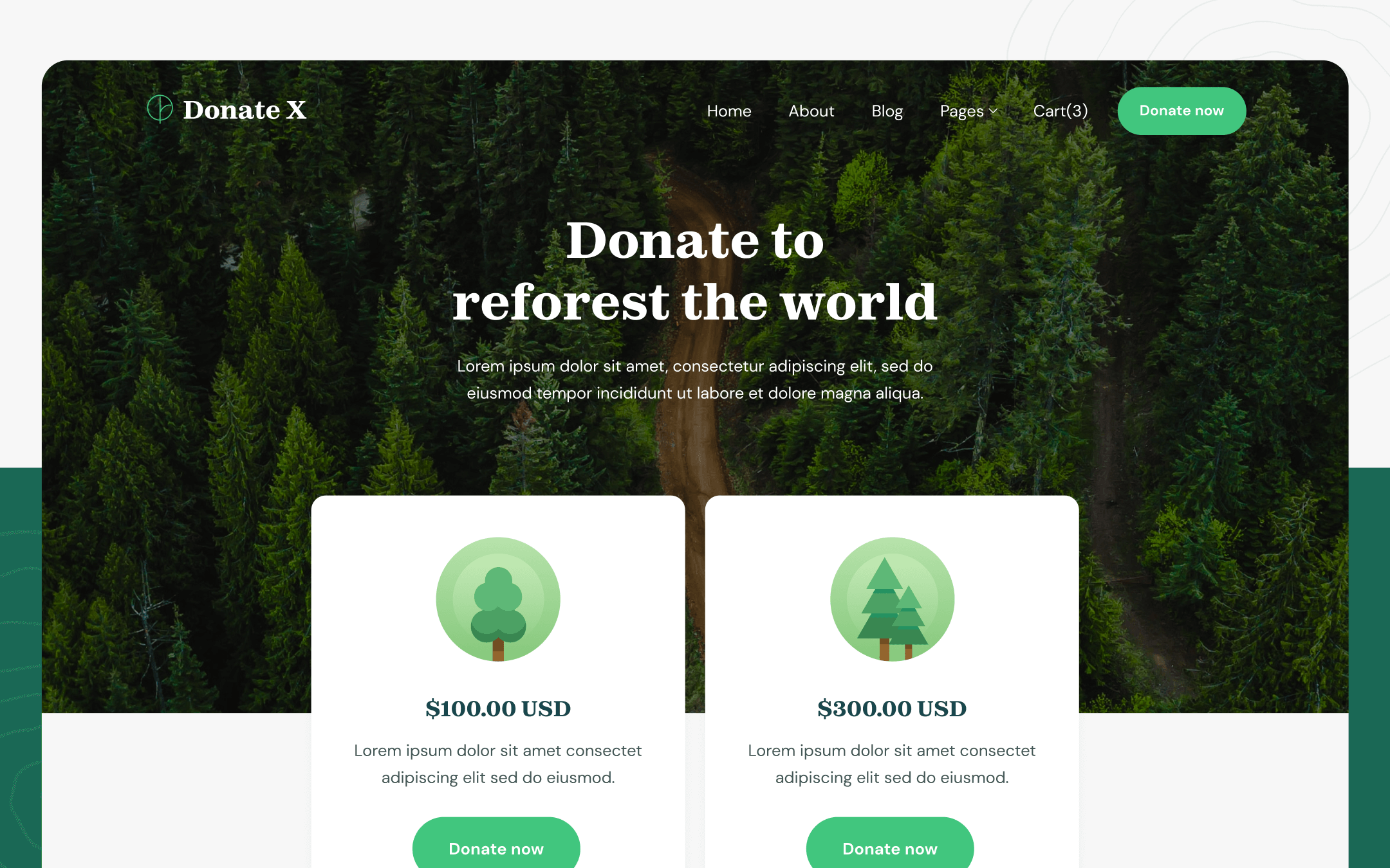 Donation X Template para Webflow
