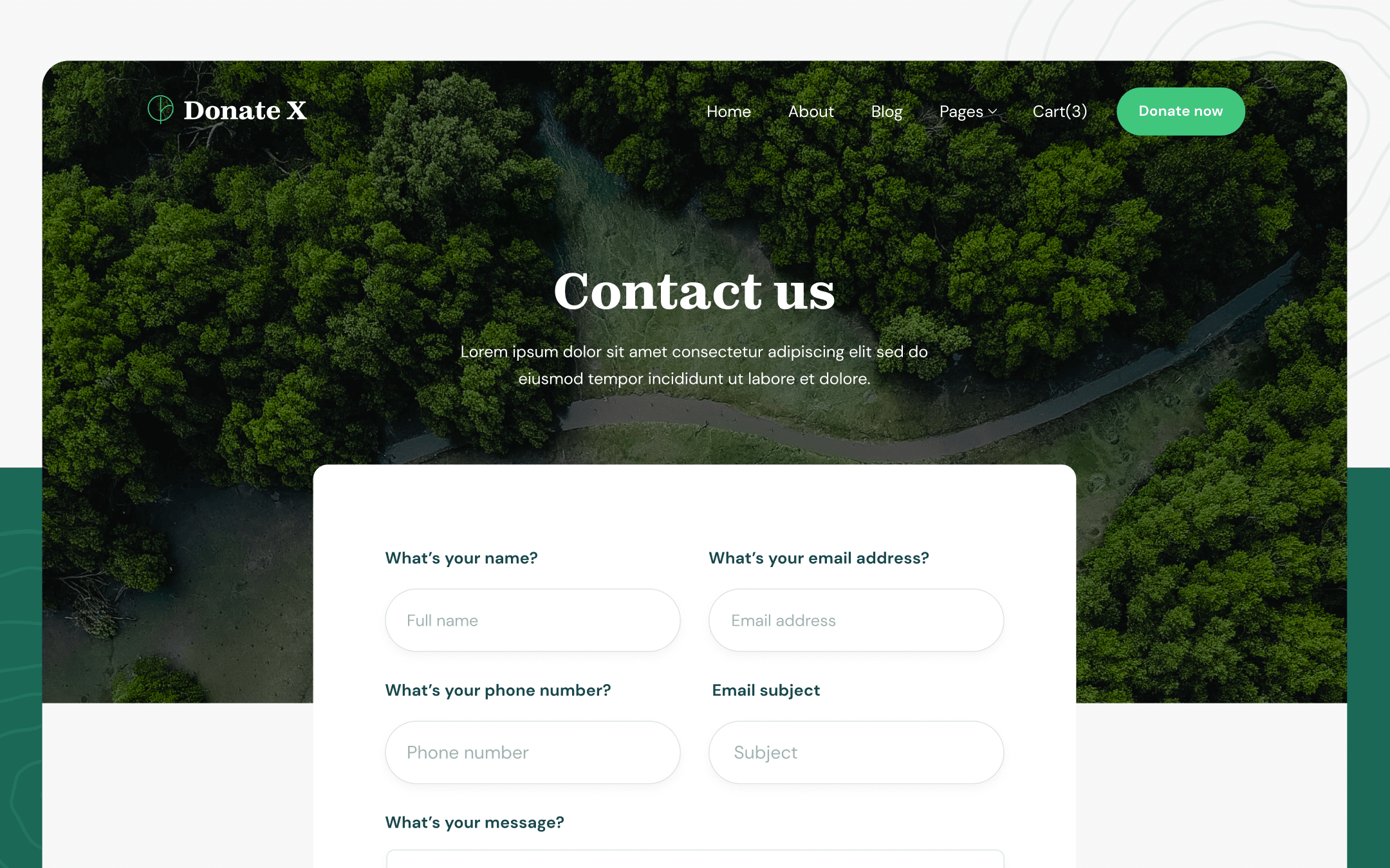 Donation X Template para Webflow