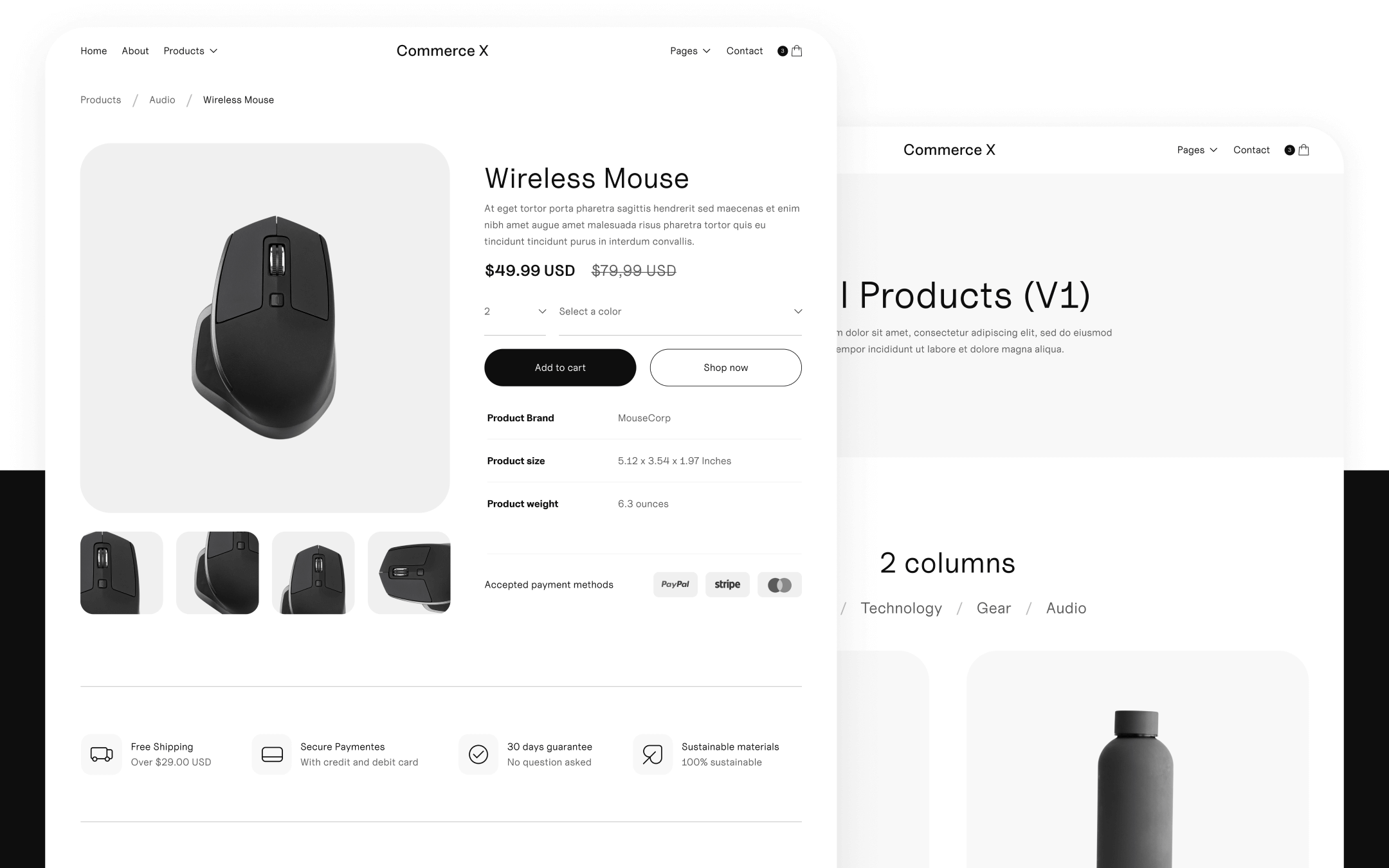 Commerce X Template para Webflow
