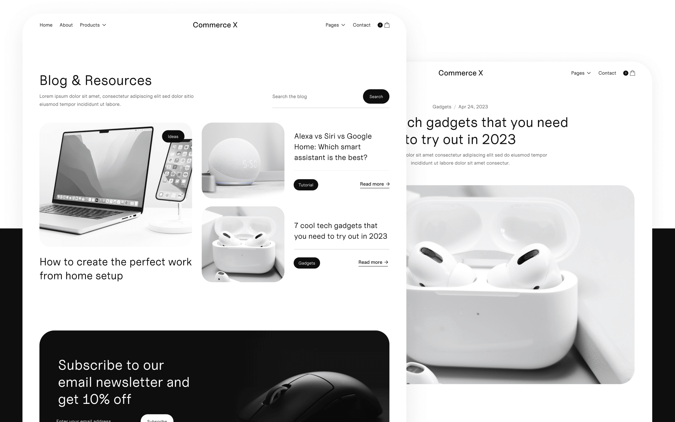 Commerce X Template para Webflow