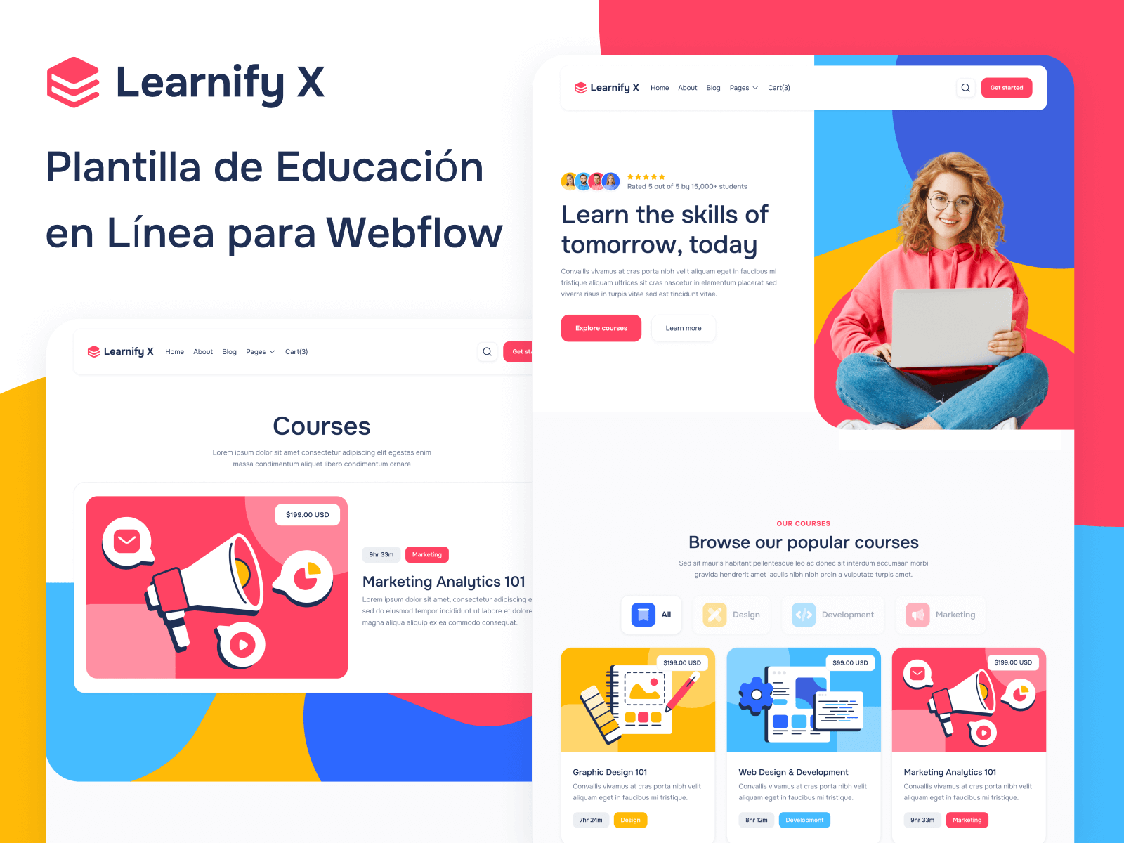 Plantilla de Educación en Línea para Webflow
