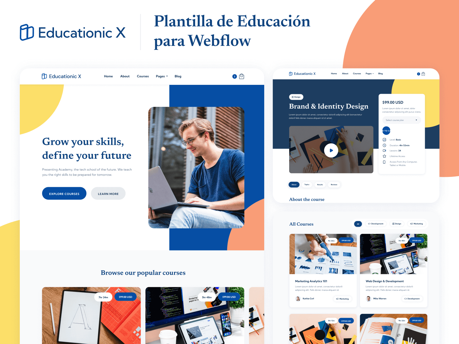 Plantilla de Educación para Webflow
