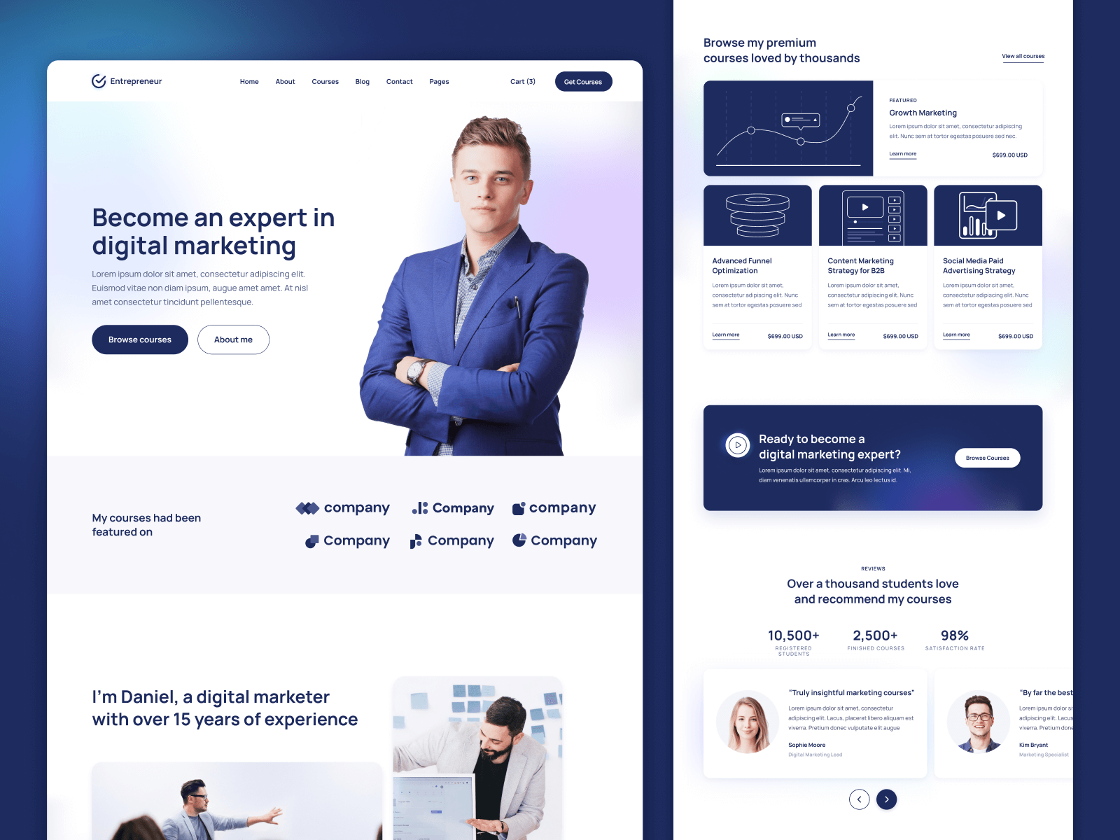 Plantilla de Emprendedor para Webflow